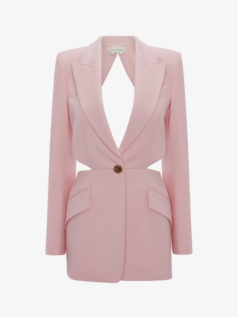 Open-back Wool Jacket in Pink - 1