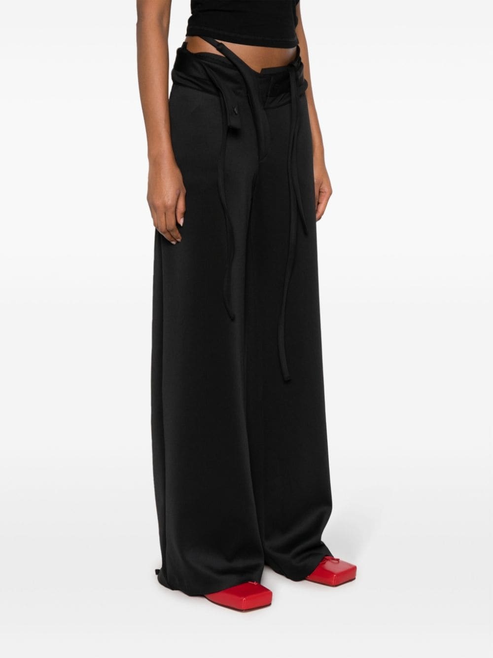 double-waistband tailored trousers - 3