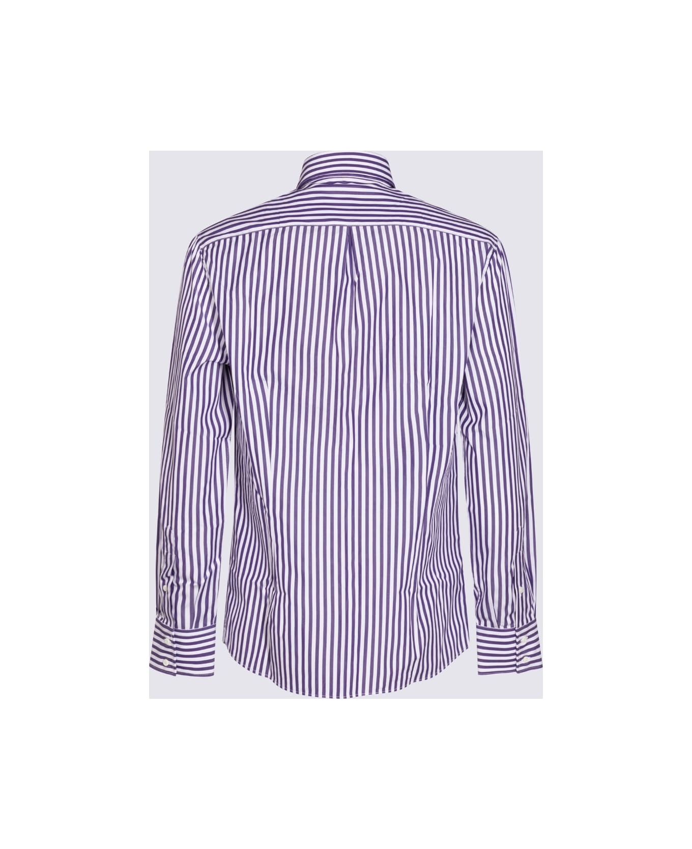 White And Purple Cotton Shirt - 2