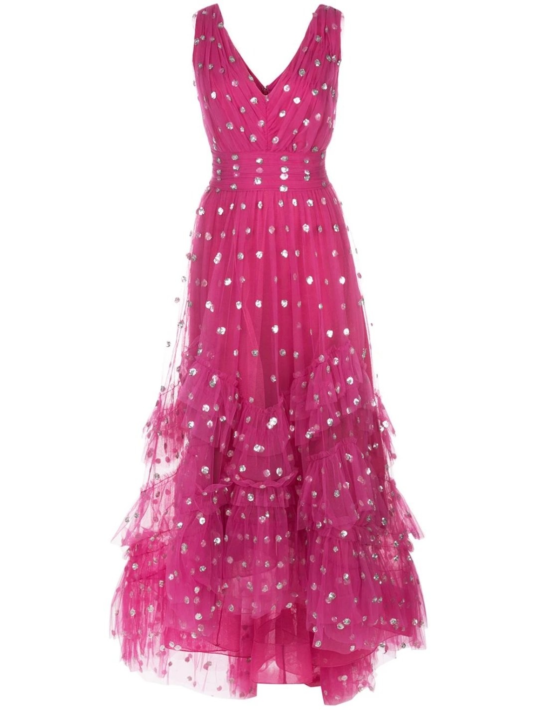 SEQUIN DOT TEXTURE TEA LENGTH DRESS - 4