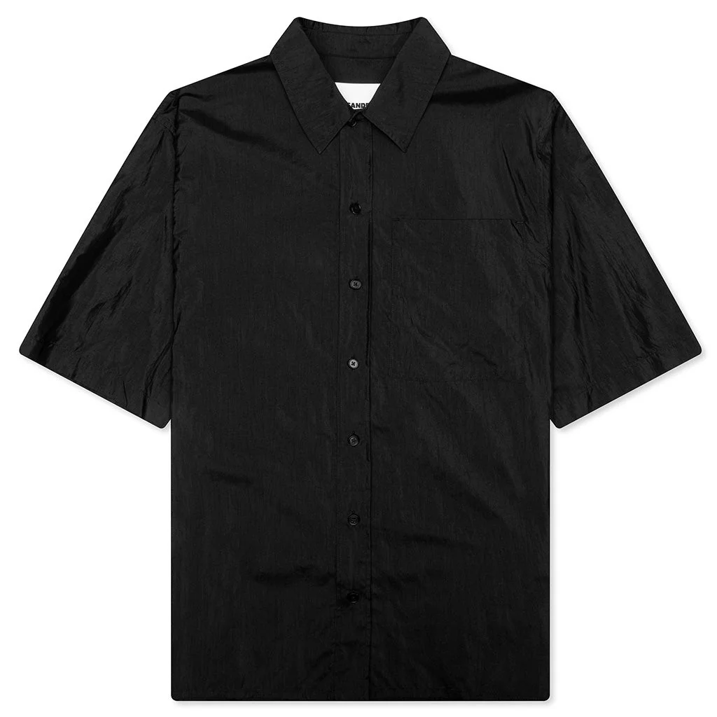SILK AND NYLON SHIRT - BLACK - 1