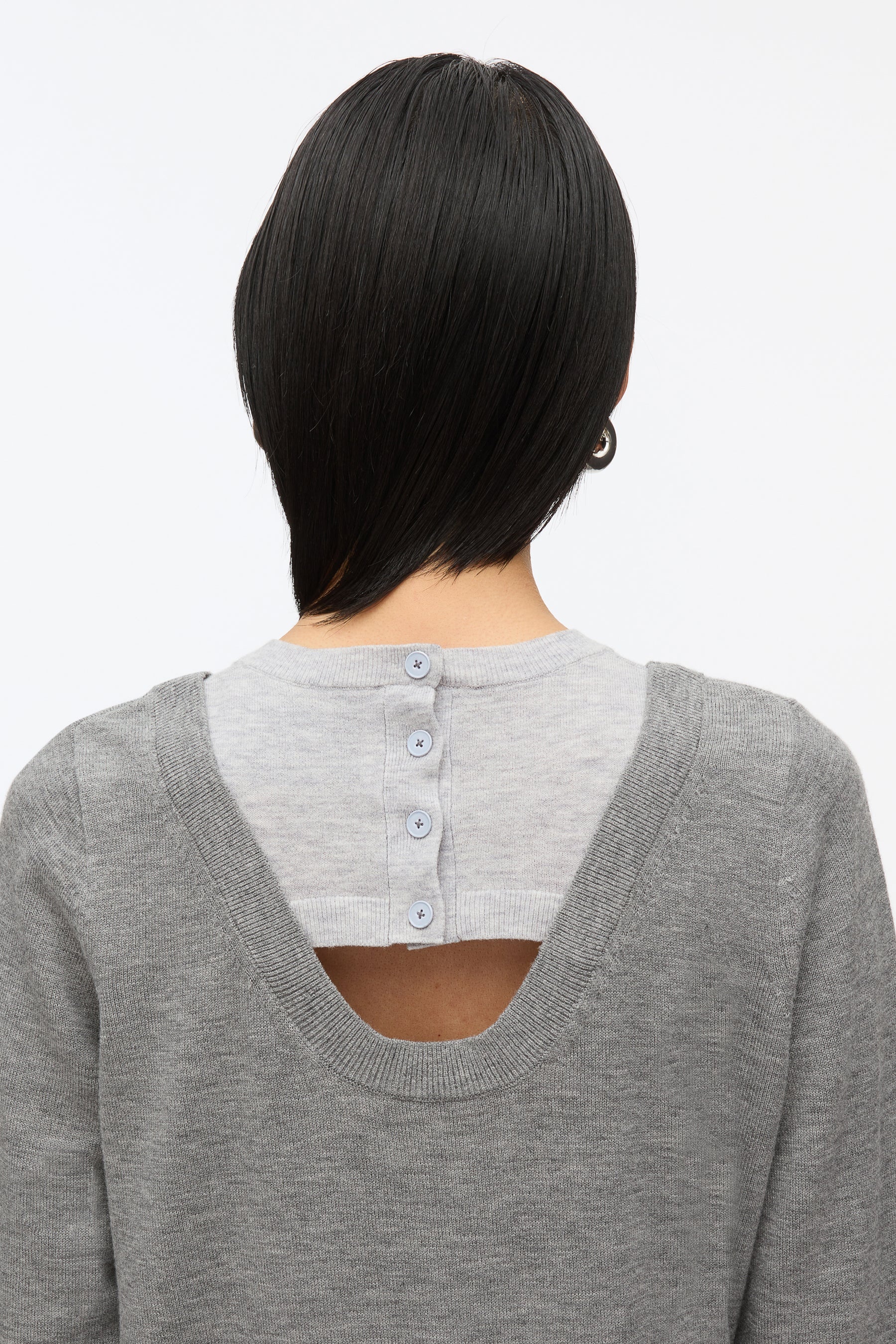 Layered Knit Pullover with Keyhole - 5