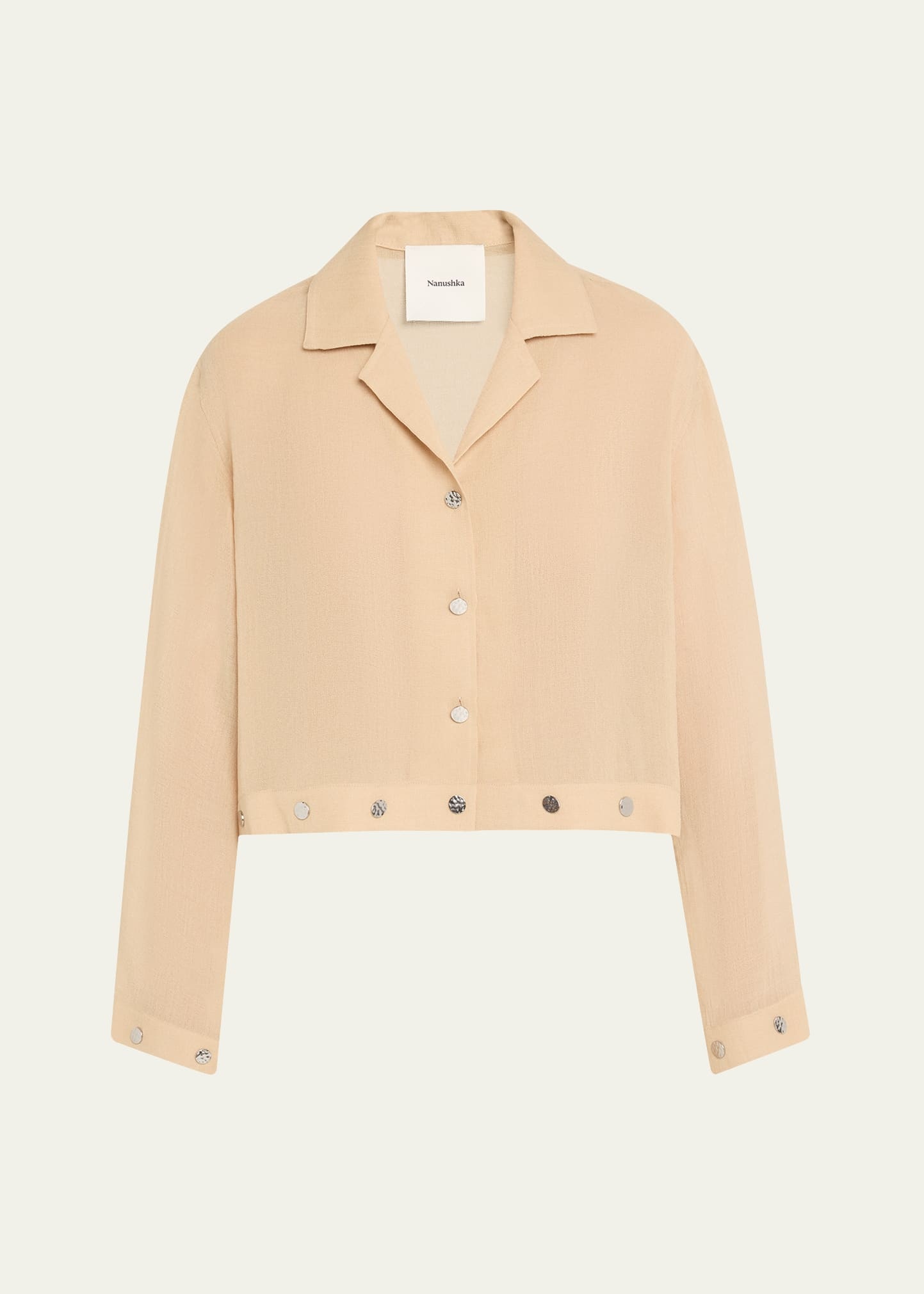 Vally Studded Cropped Gauze Shirt - 1