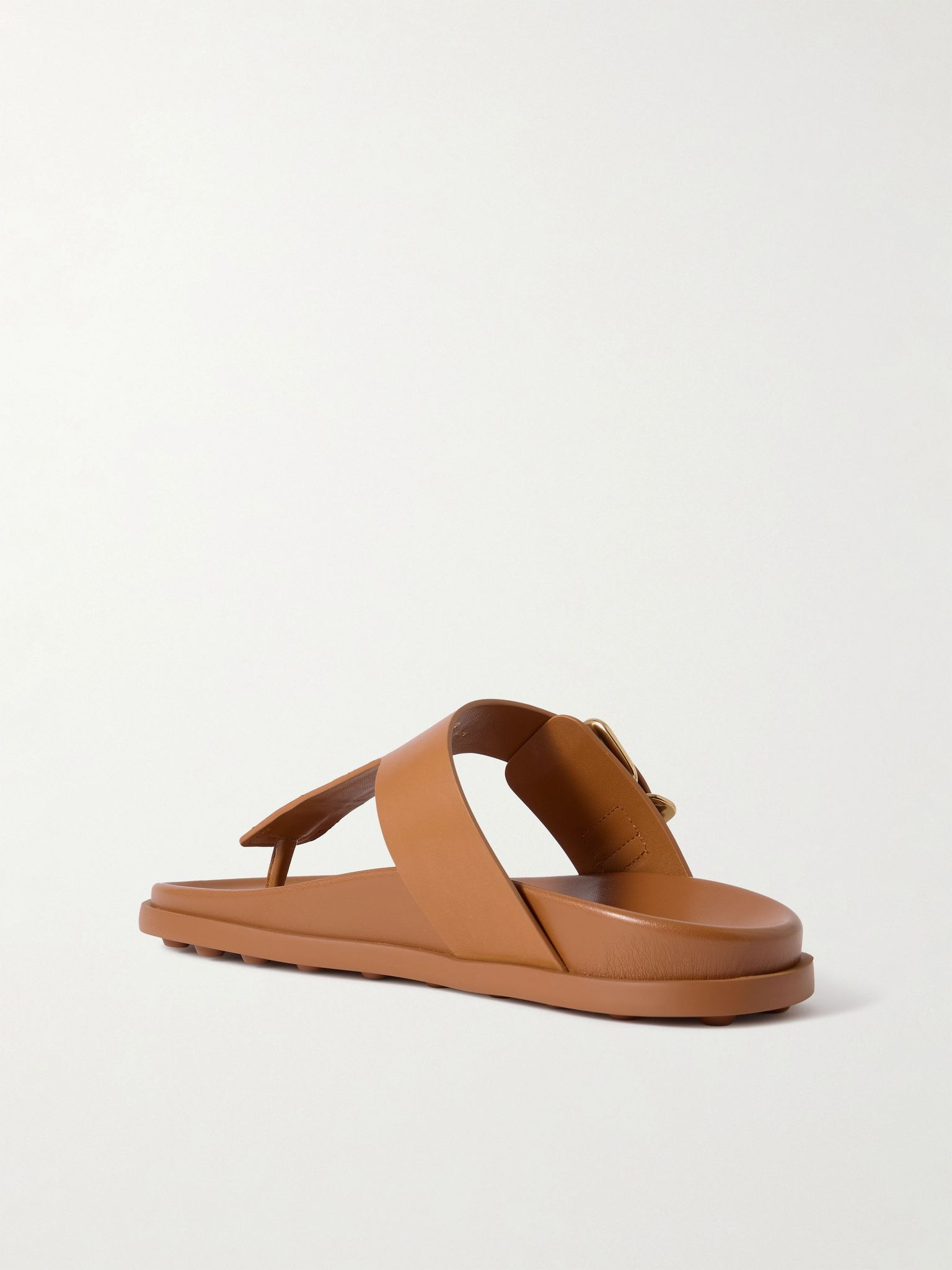 Buckled leather sandals Tan - 3