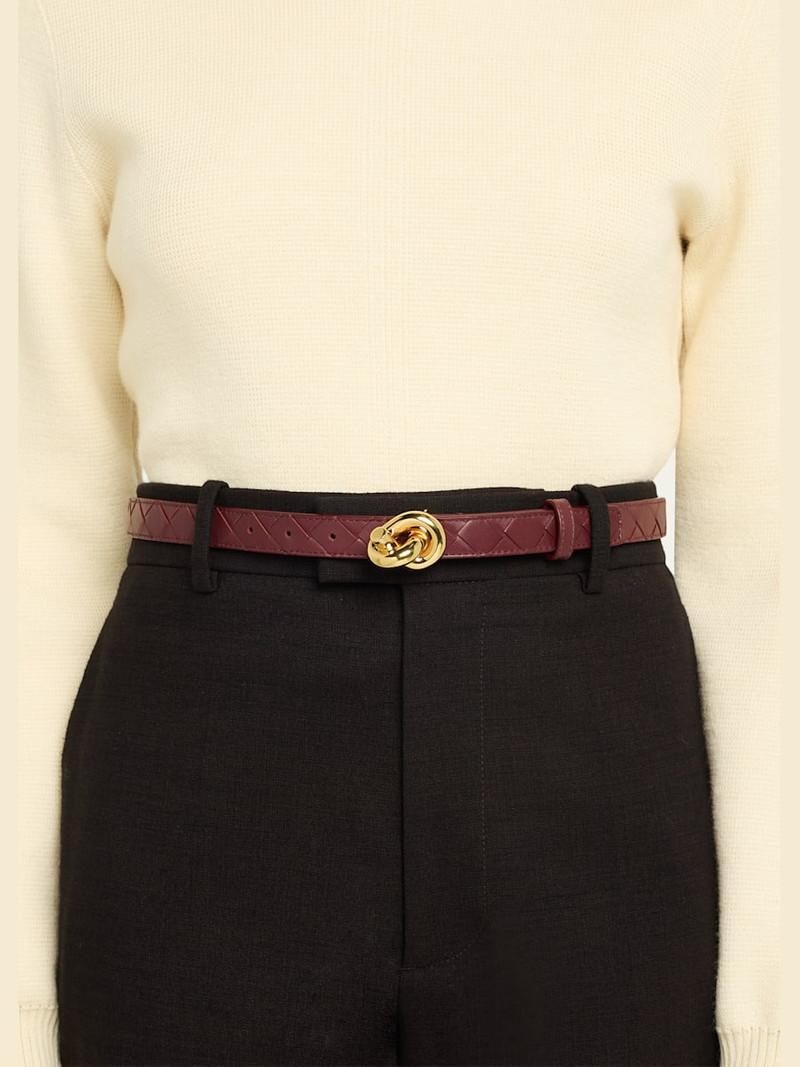 Bottega Veneta Intrecciato Leather Knot Belt outlook