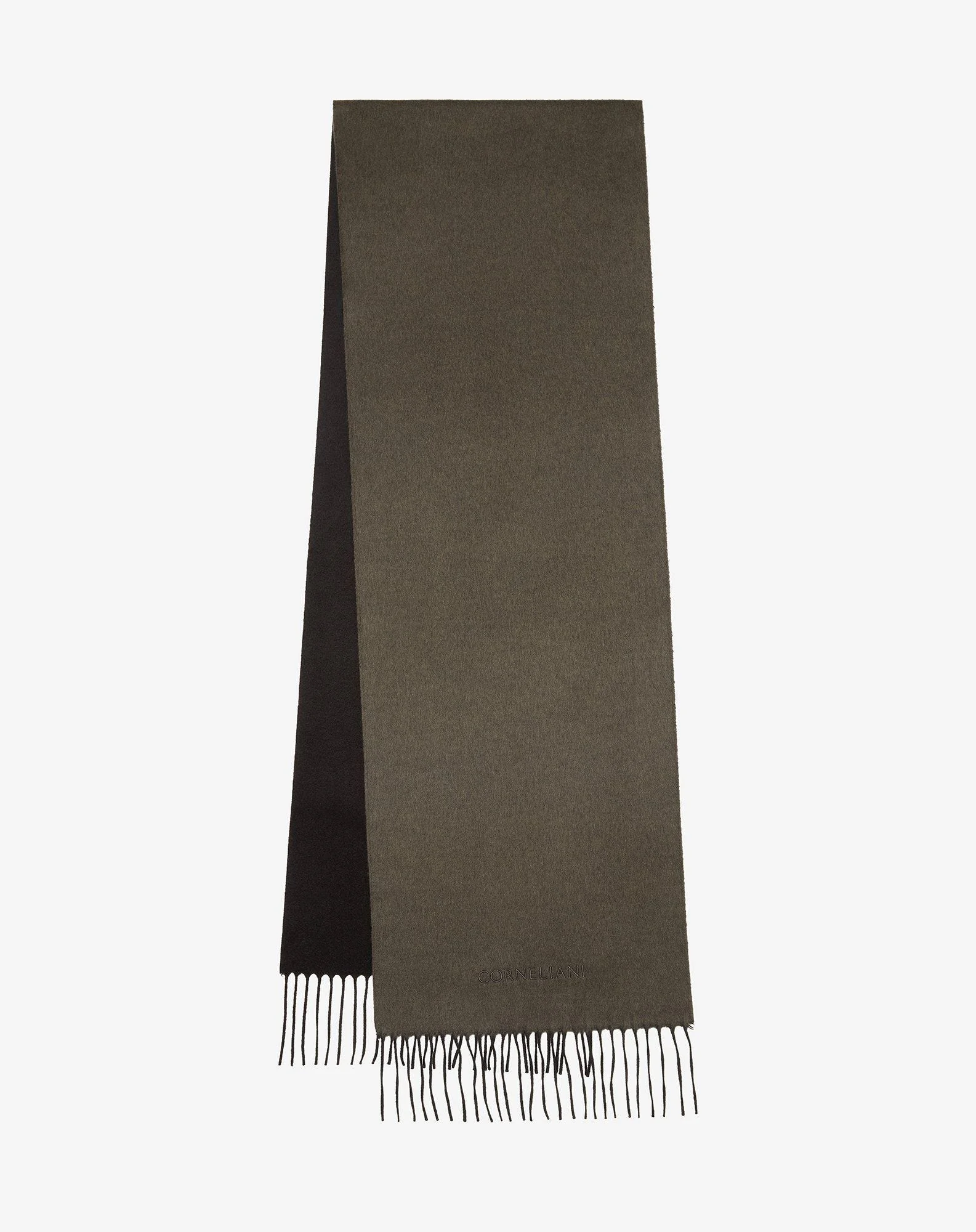 Double green/black silk and cashmere scarf - 1