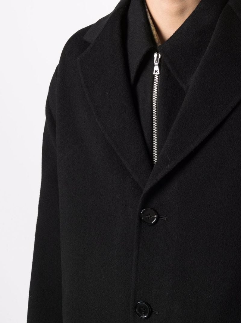 notched-lapels single-breasted coat - 5