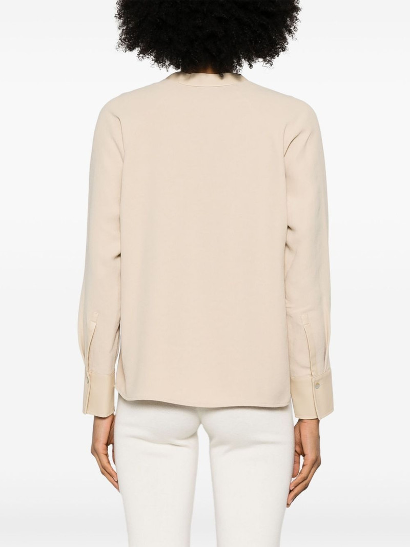 faux leather-trim blouse 4