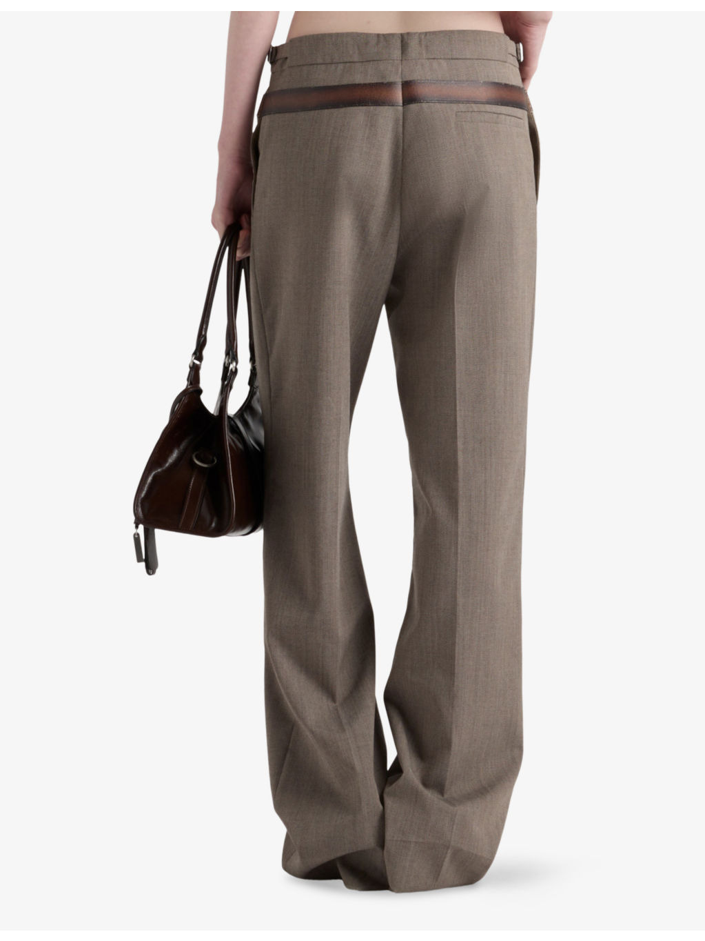 3D Belt-Print Straight-Leg Wool-Blend Trousers - 4