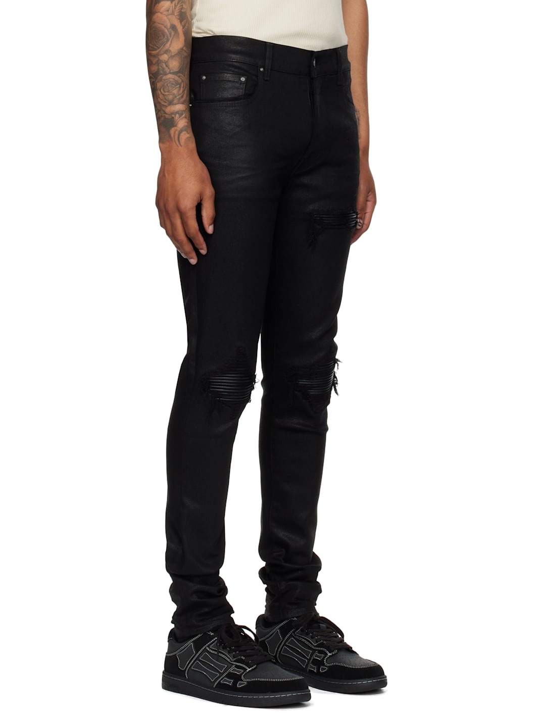 Black Waxed MX1 Jeans - 2