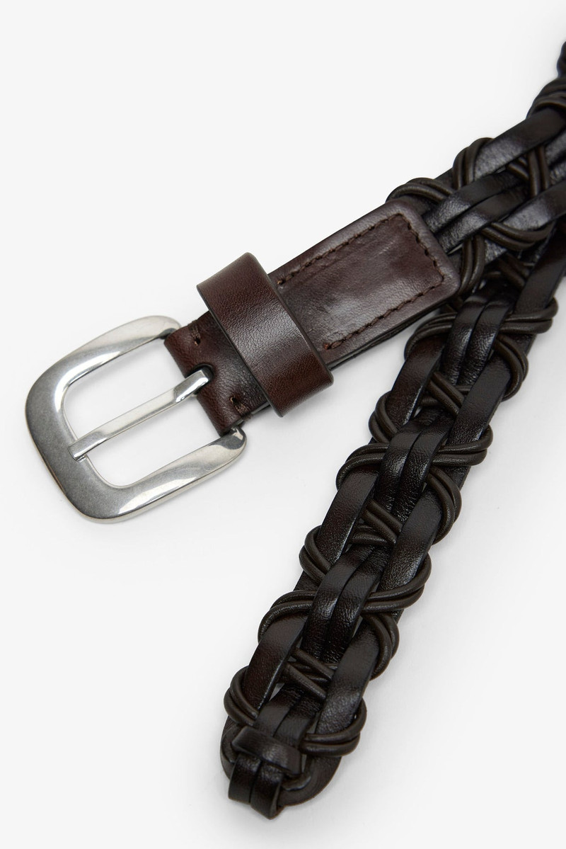 The Row Cord brown silver buckle belt outlook