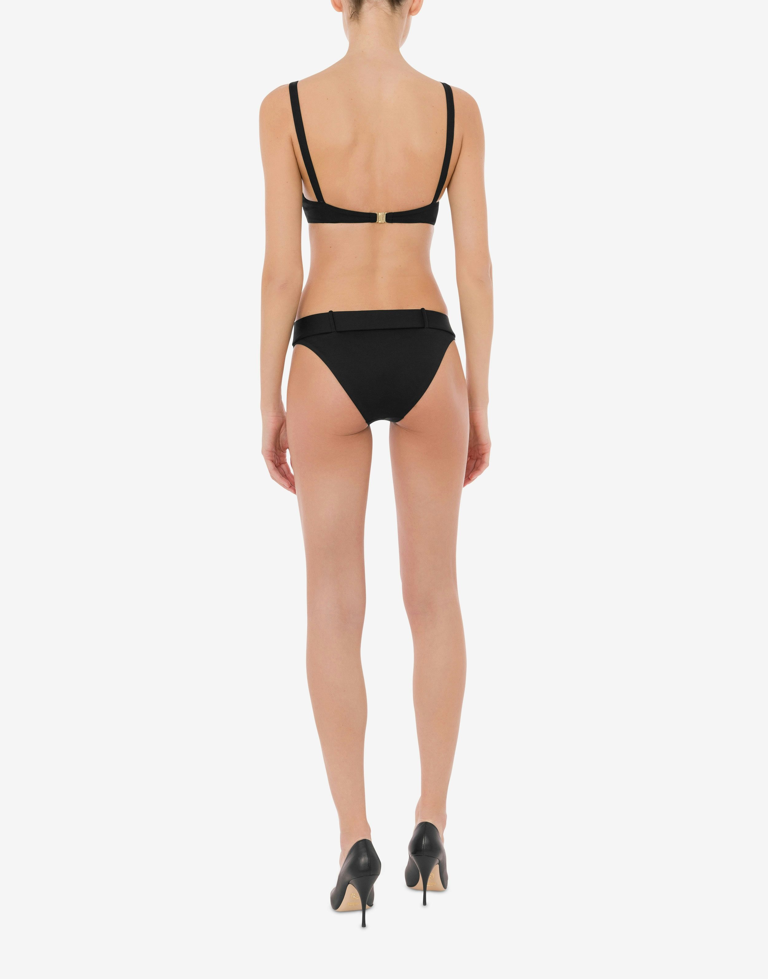 GOLD BUCKLE LYCRA PADDED BIKINI TOP - 3