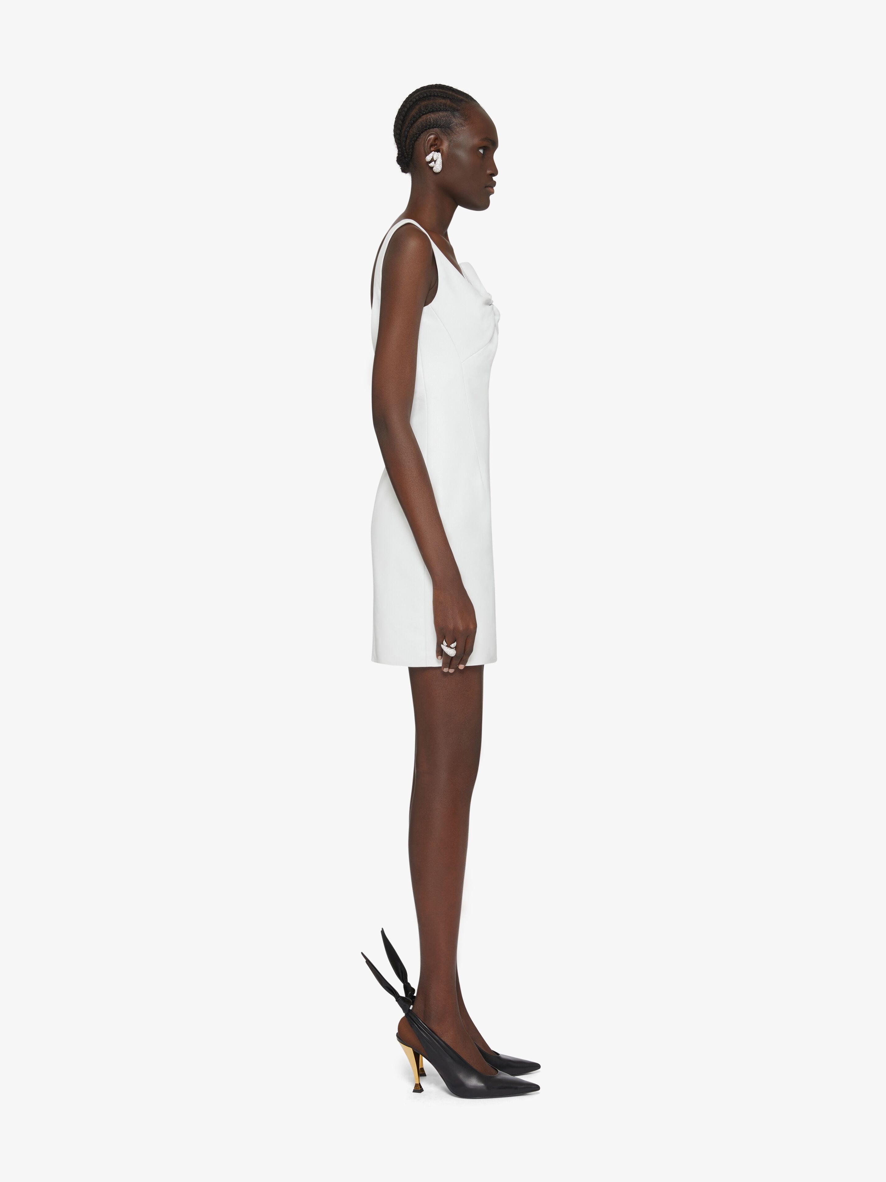 DRESS IN LEATHER WITH BOW DETAIL - 3