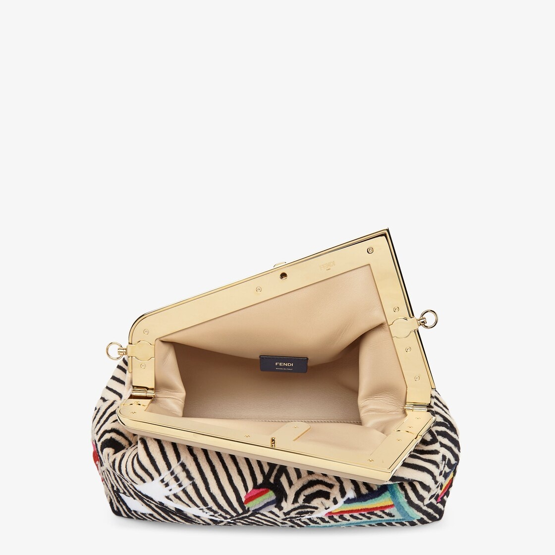Medium Fendi First bag made of soft mink inlaid by hand with an abstract graphic motif. Oversized me - 4