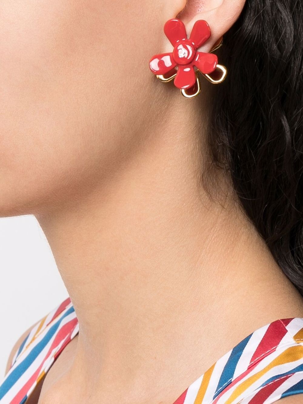 floral appliqué stud earrings - 2