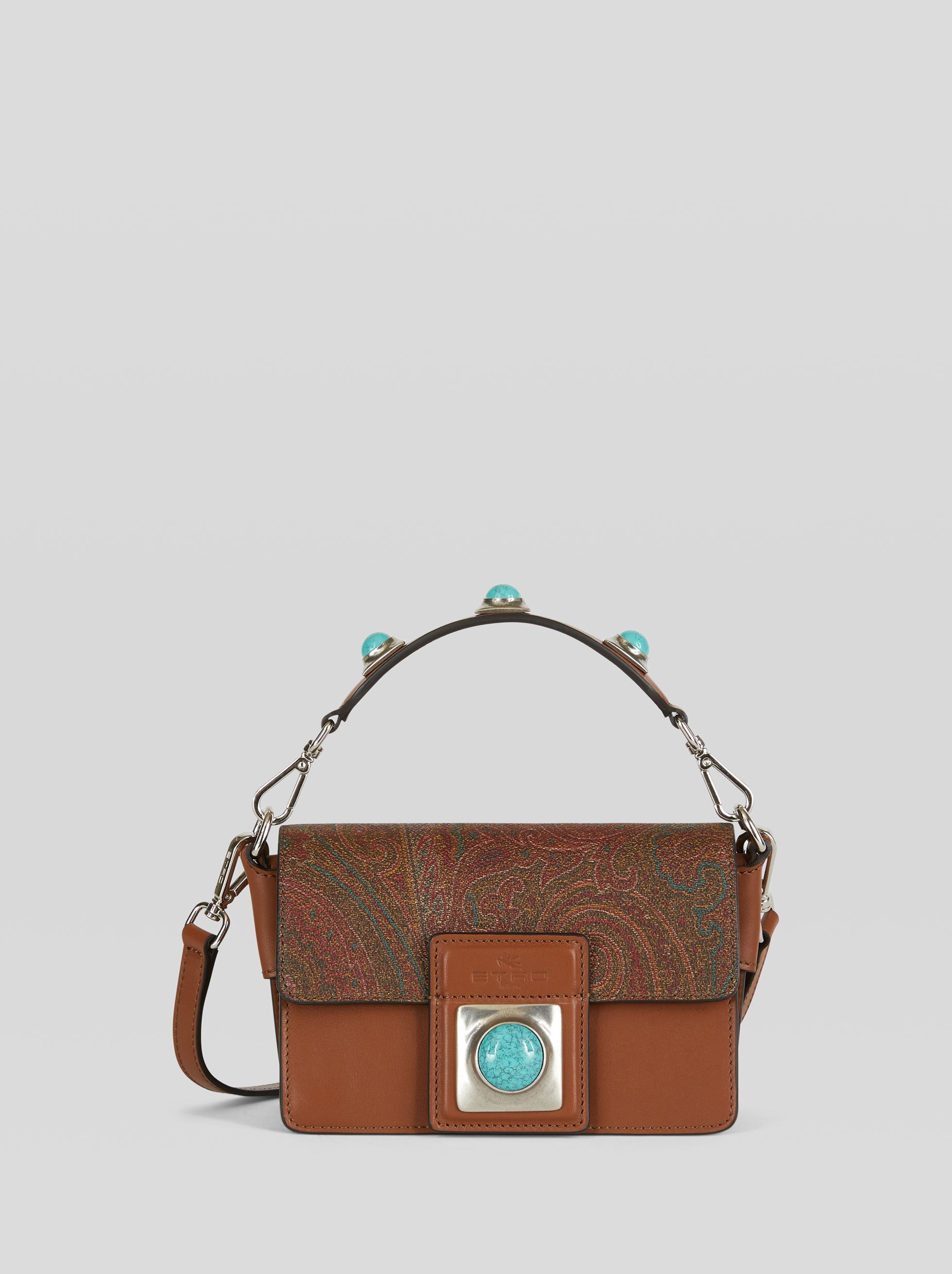 PAISLEY CROWN ME CROSS-BODY BAG WITH TURQUOISE STONES - 1
