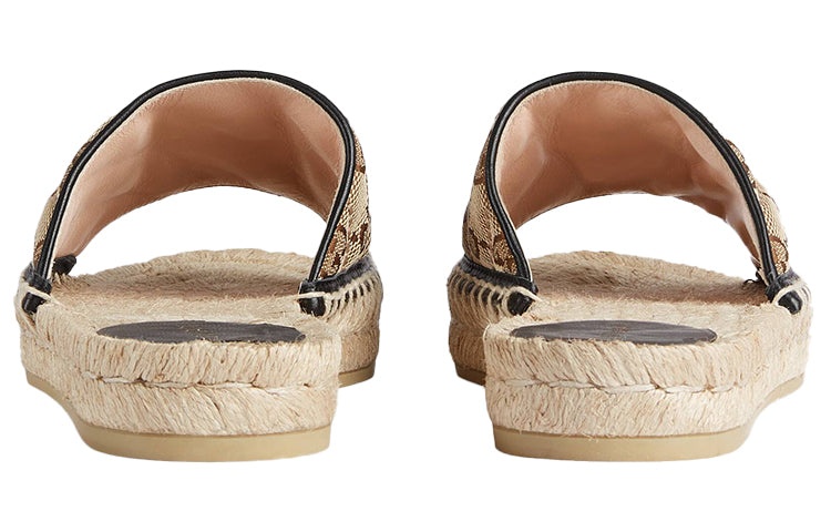 (WMNS) Gucci GG matelass canvas espadrille sandal 'Brown' 620120-KQWM0-9765 - 4
