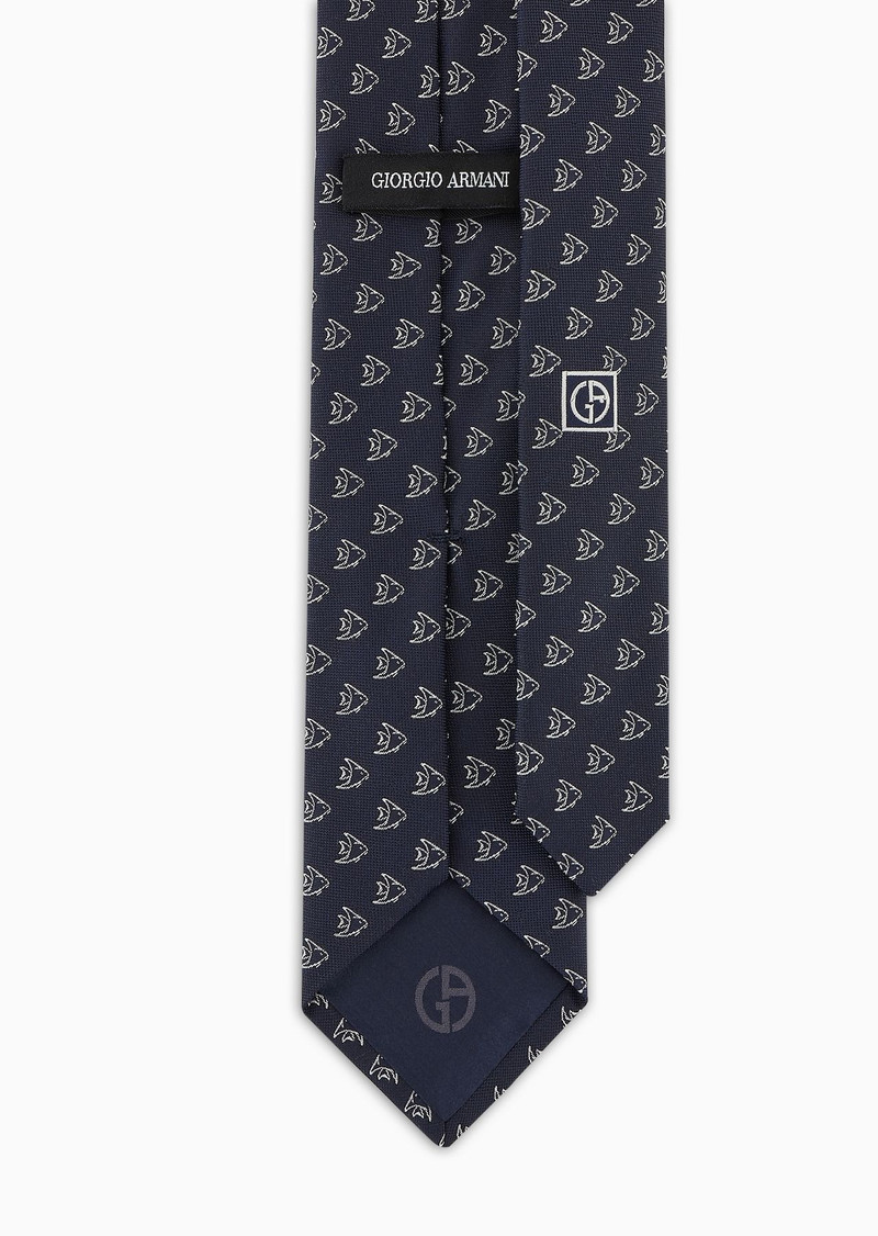 GIORGIO ARMANI Silk and cotton jacquard tie outlook