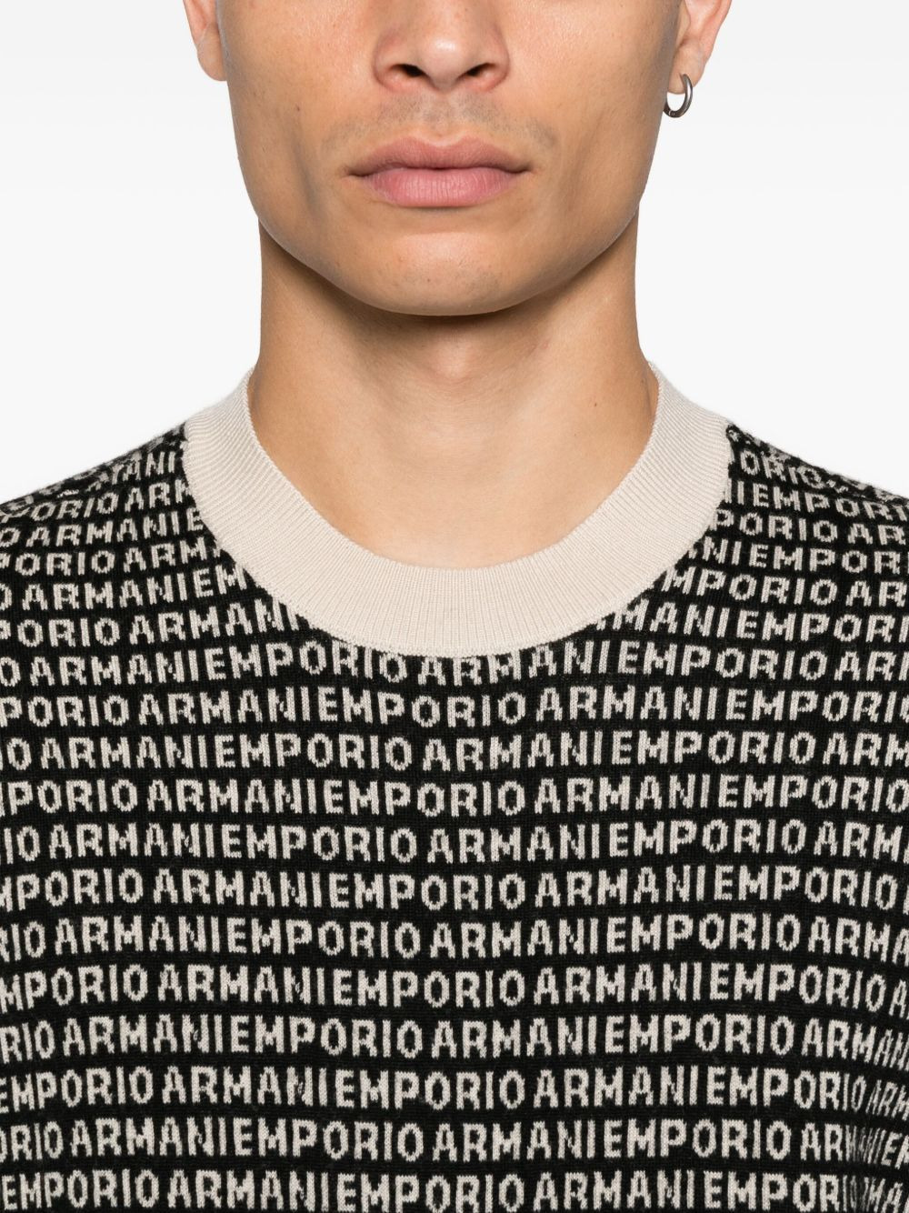 logo-print wool sweater - 5