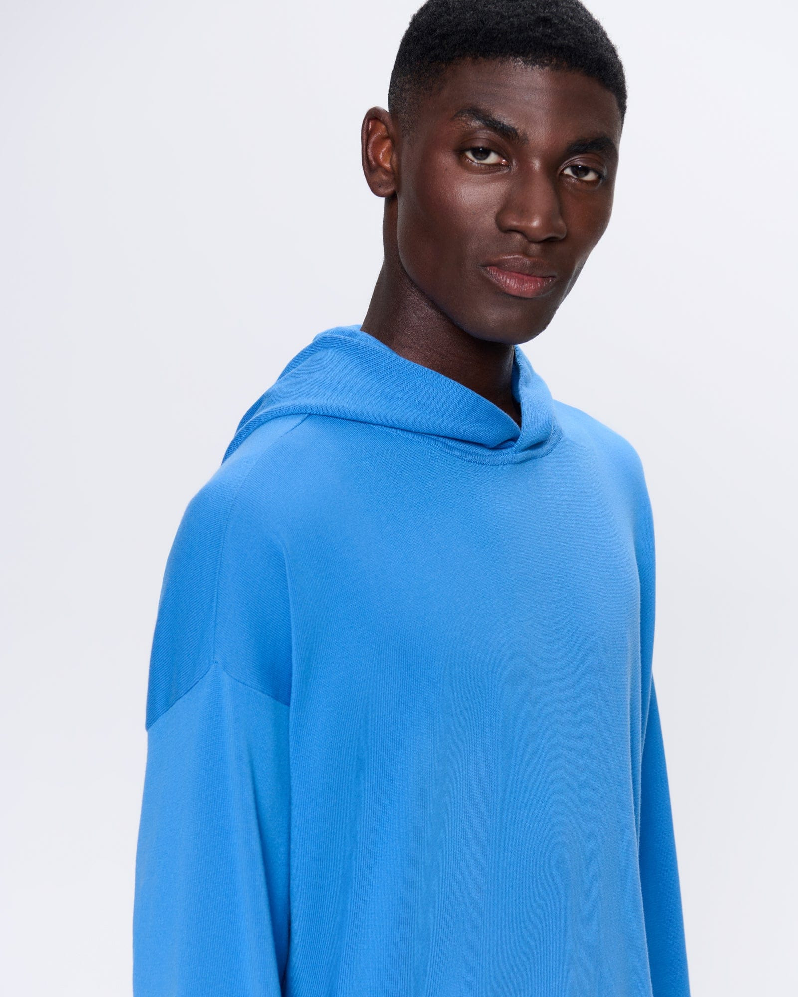 Mens DNA Knitted Hoodie - Geyser Blue - 4