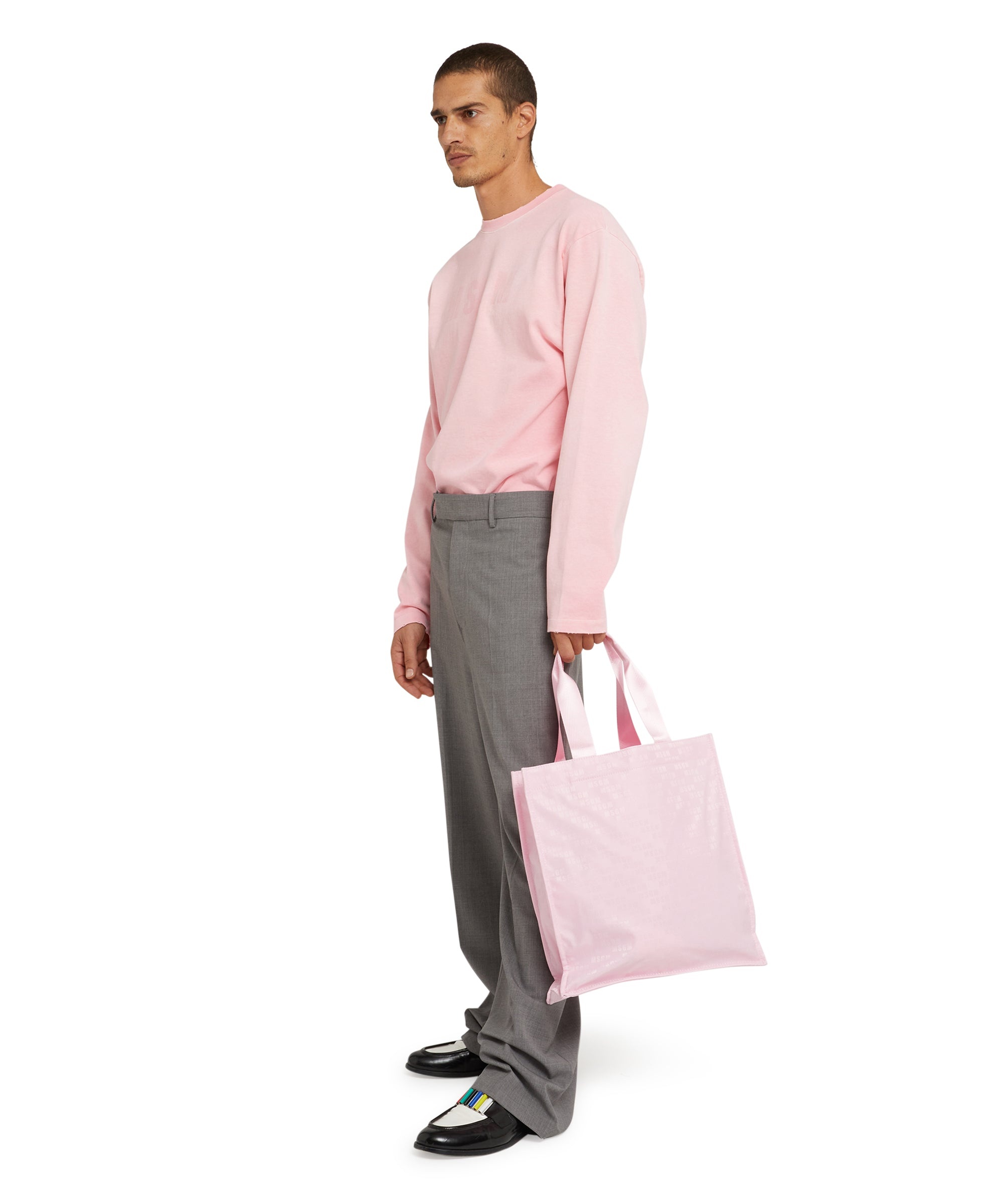"Signature Iconic Nylon" shopping bag with all-over print - 5