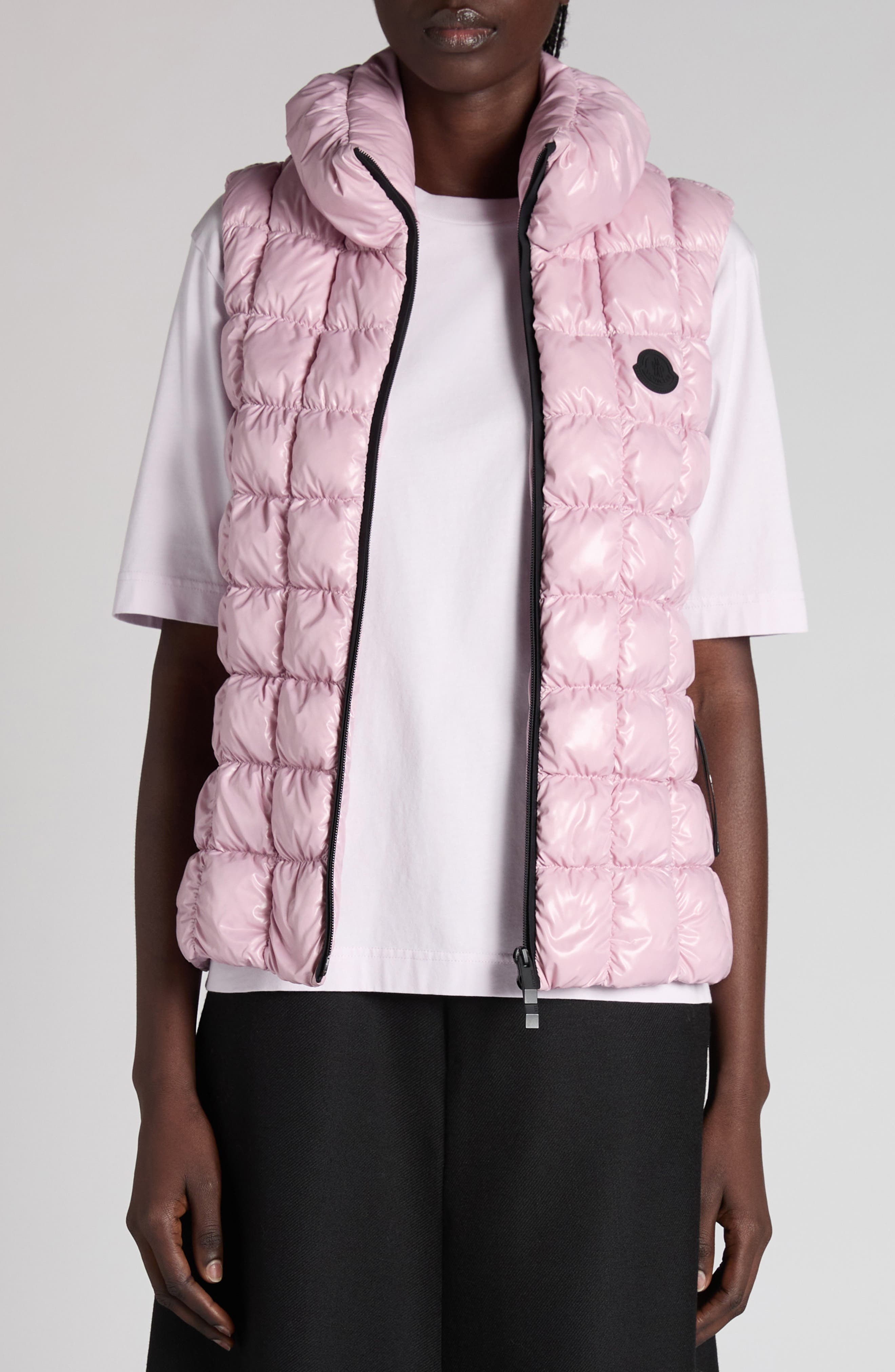 Moncler Emilion Box Quilted Down Vest in Dawn Pink at Nordstrom - 4