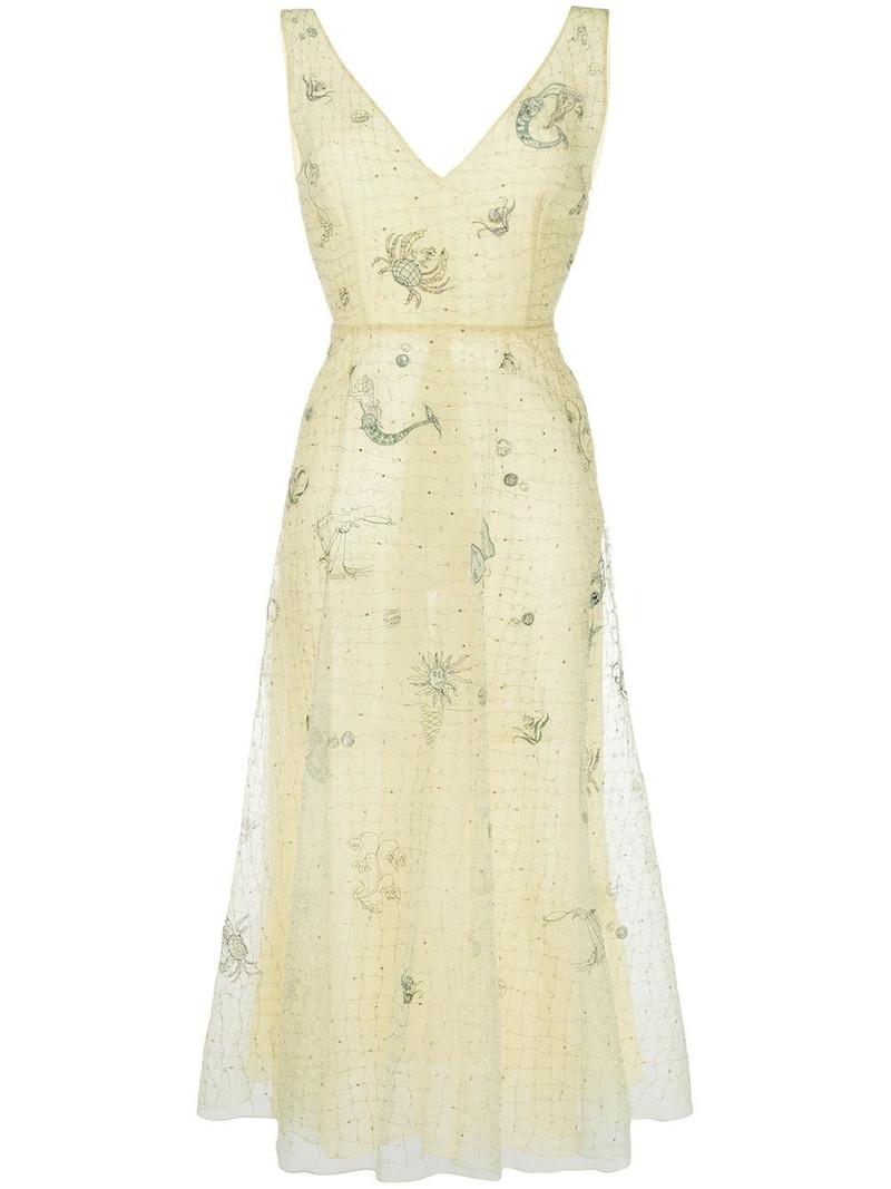 Capri print A-line midi dress 1