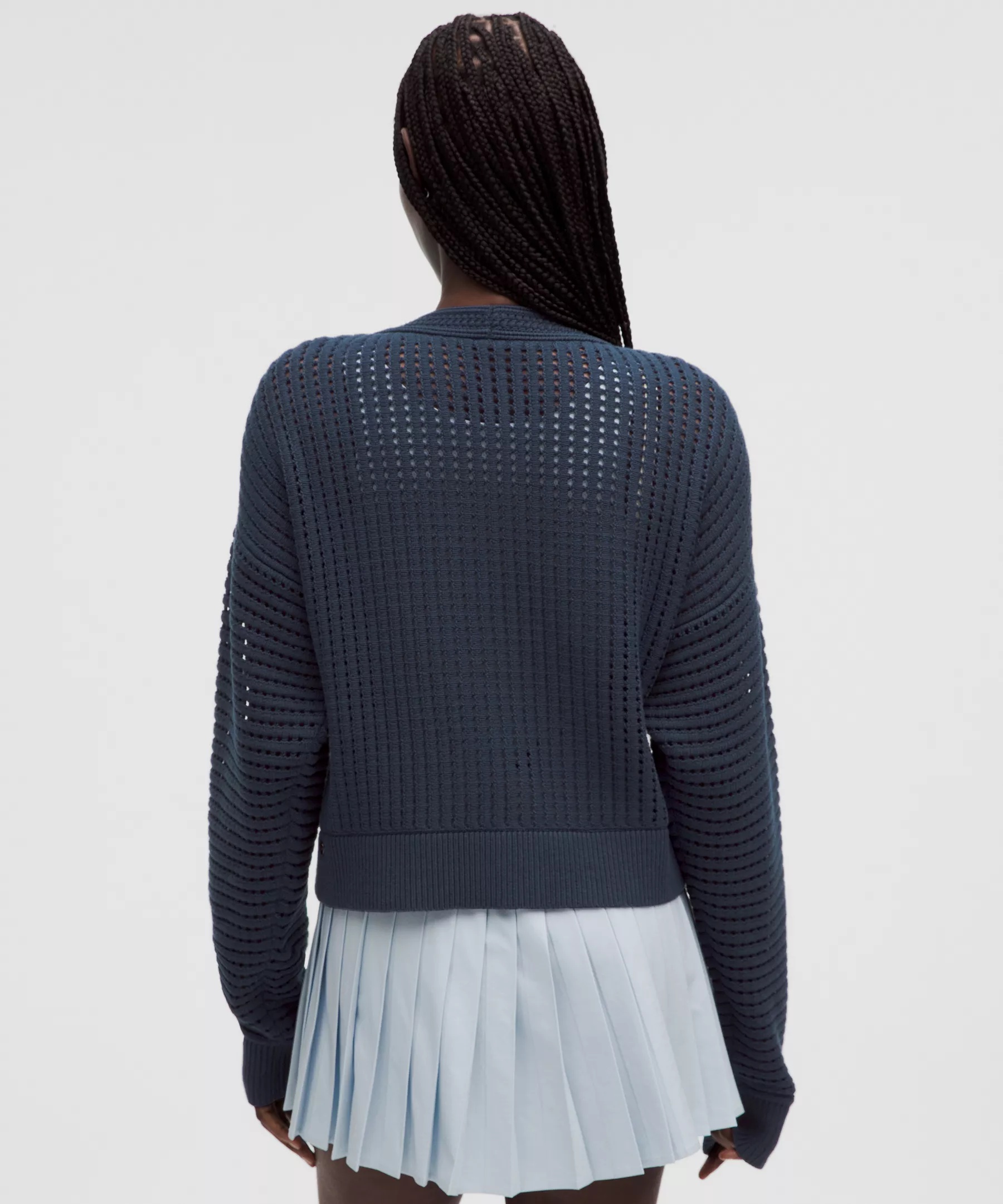 Cotton Crochet Mesh Relaxed-Fit Cardigan - 3
