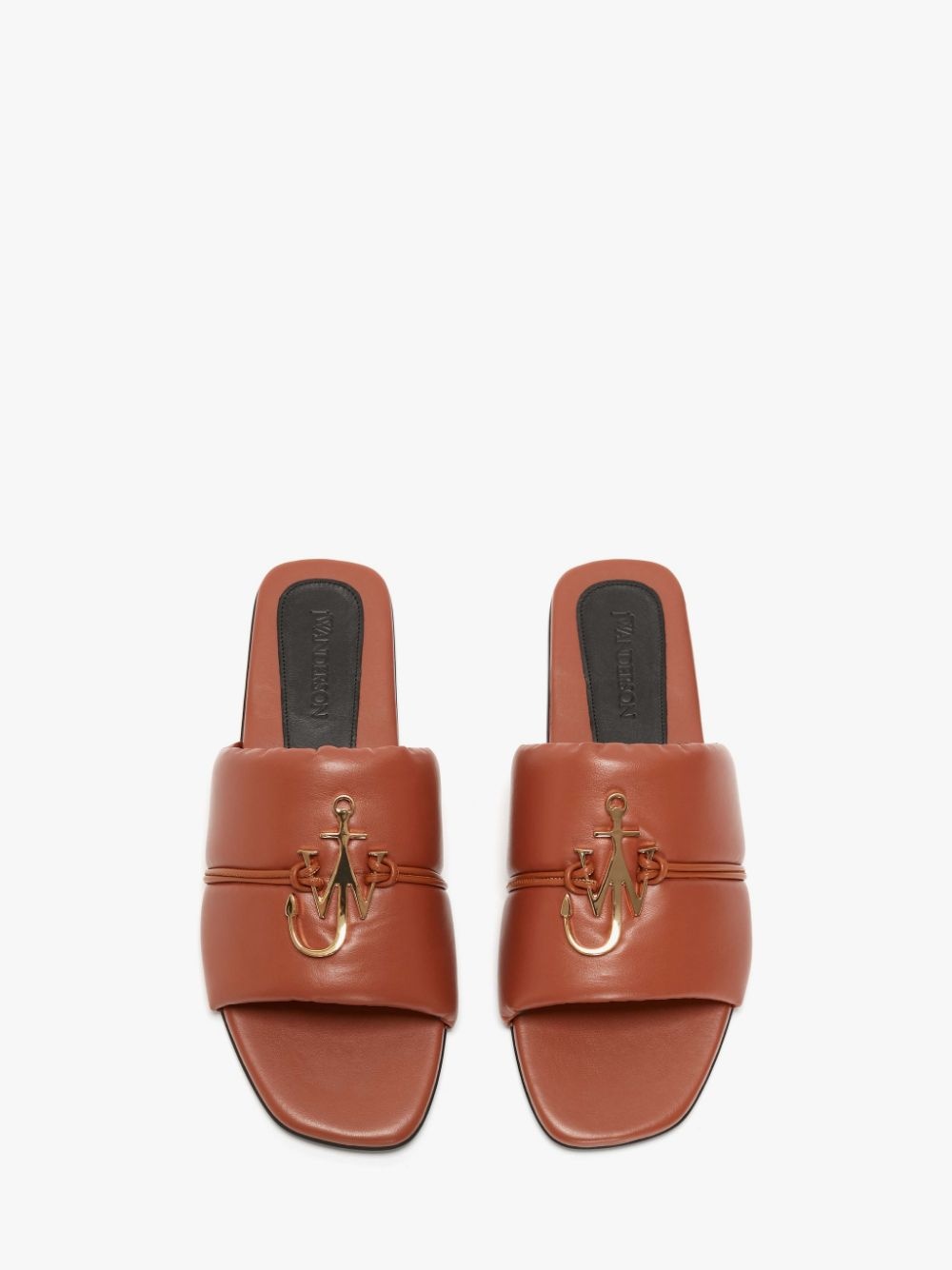 Anchor-logo leather slides - 4