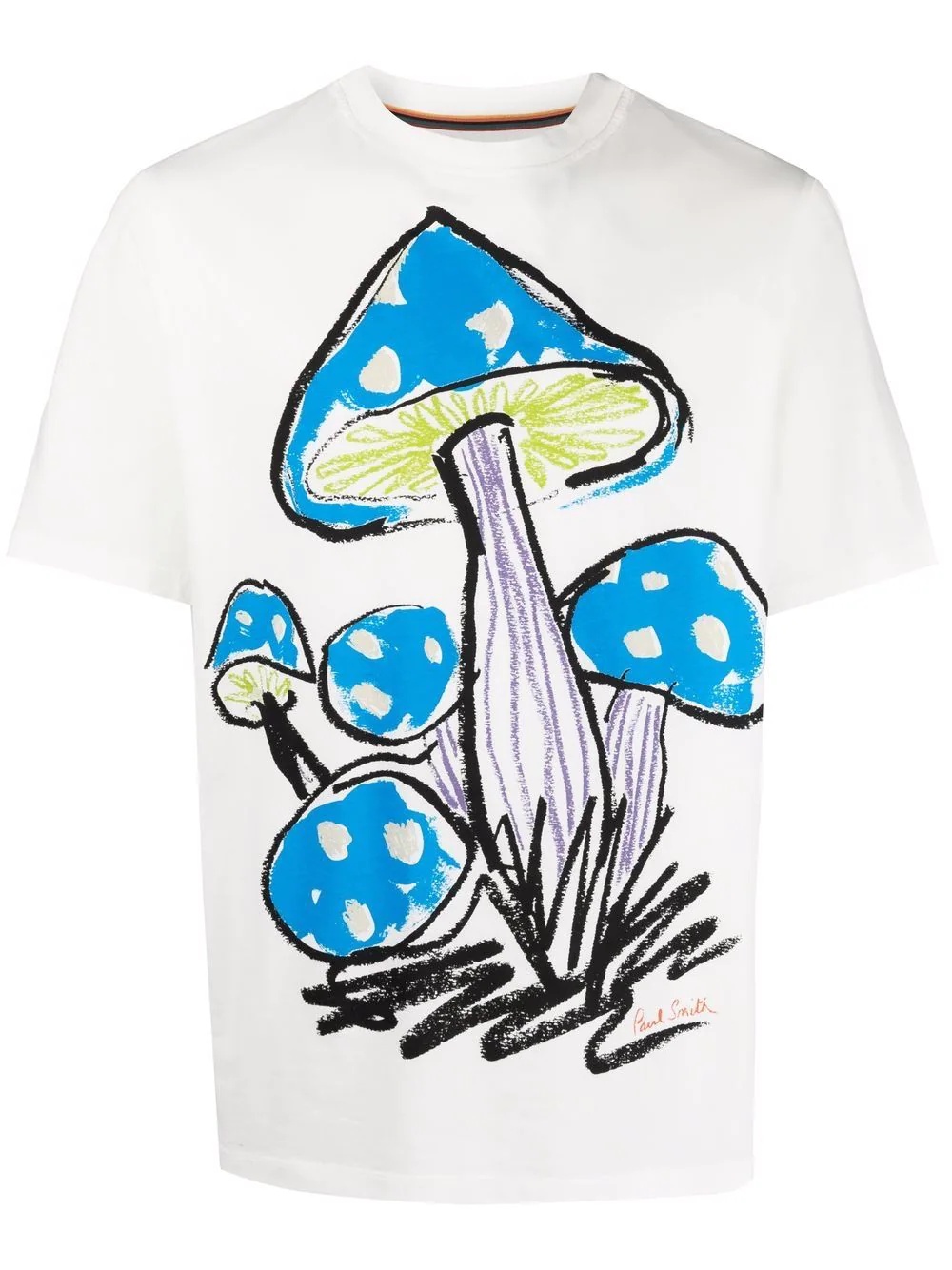 mushroom-print crew-neck T-shirt - 1