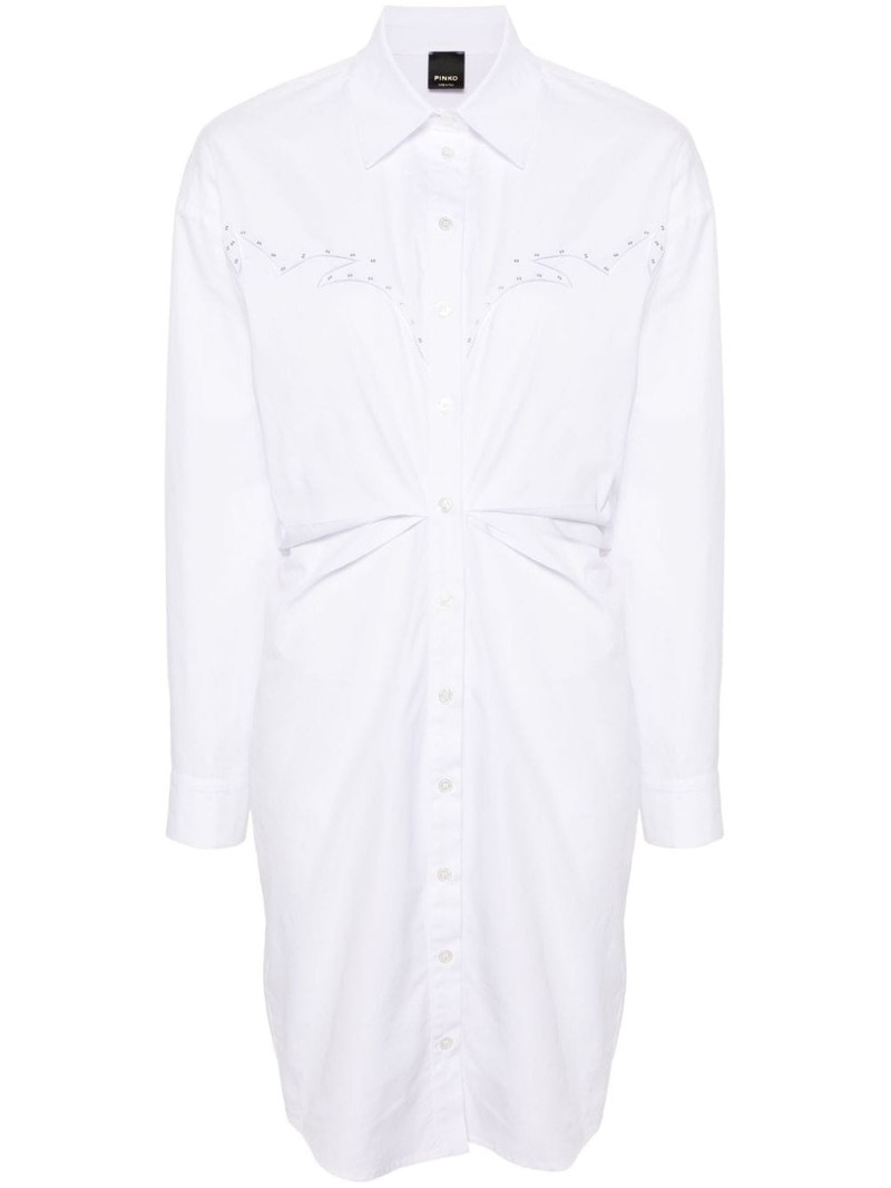 eyelet-detail cotton shirtdress 1