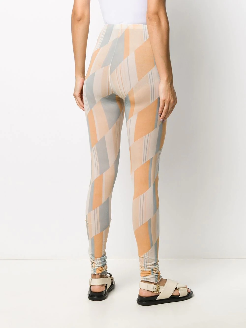 diagonal stripe print leggings - 4