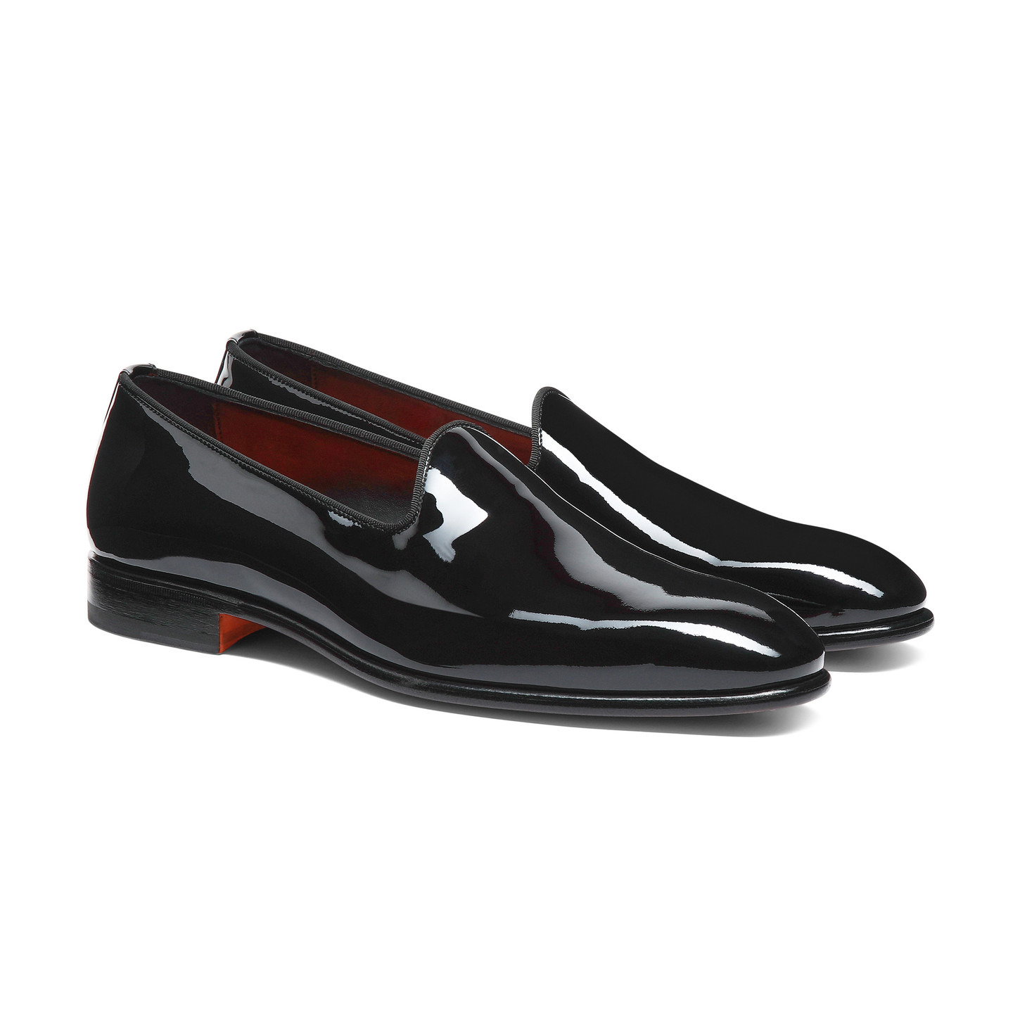 Men's black patent leather loafer - 3