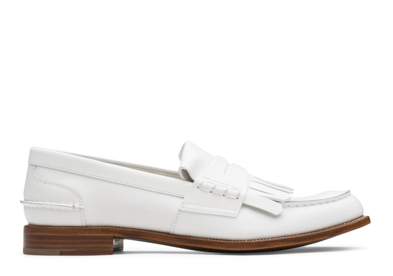 Odessa
Prestige Calf Penny Loafer with Fringe White 1