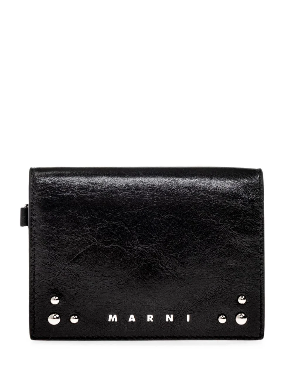 logo-print studded wallet - 1
