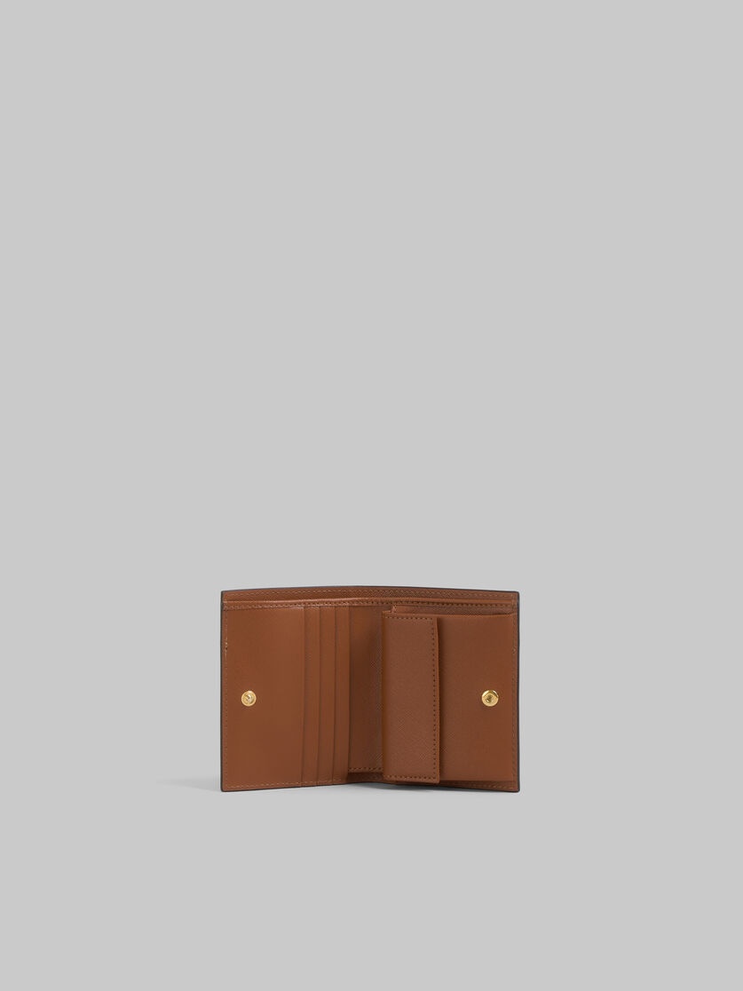 DUSTY PINK, PINK AND BROWN SAFFIANO LEATHER BI-FOLD WALLET - 2