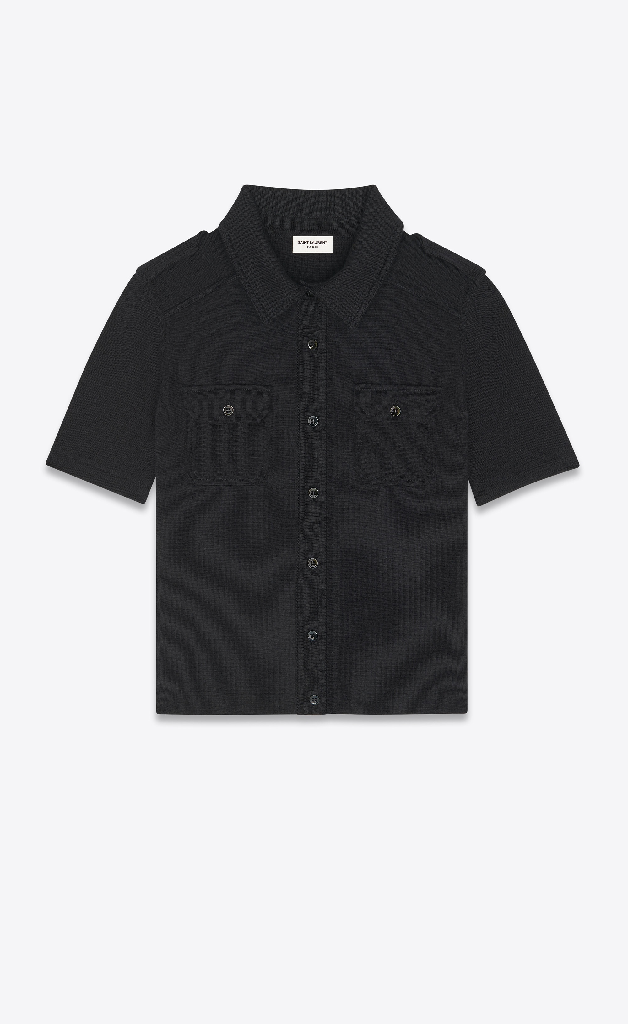 polo shirt in wool and cotton - 1