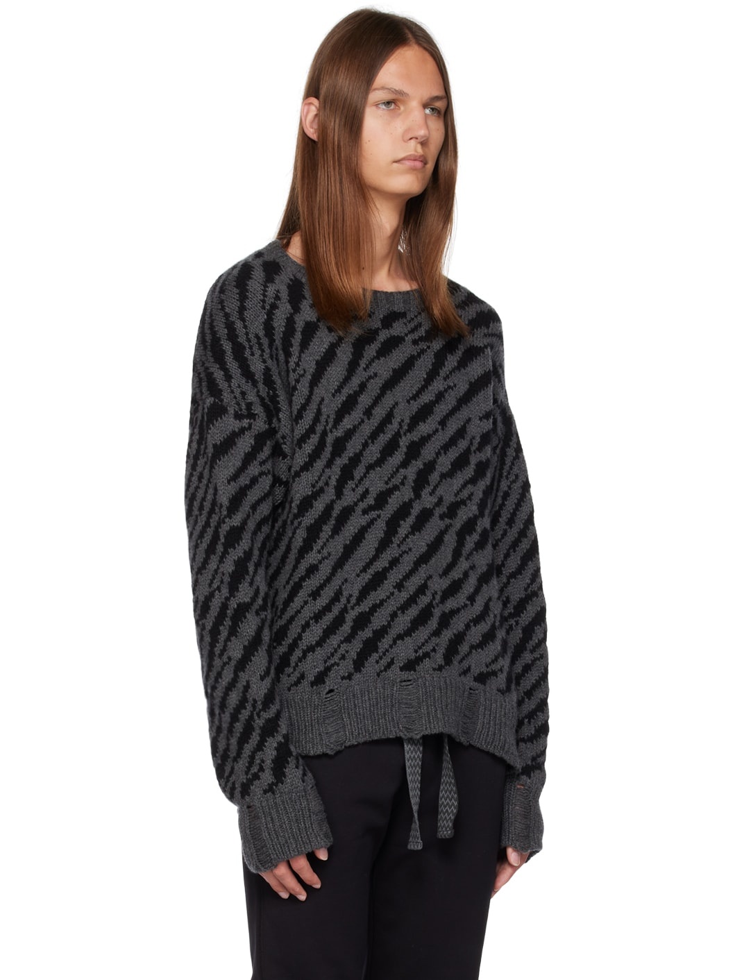 Black & Gray Zebra Sweater - 2