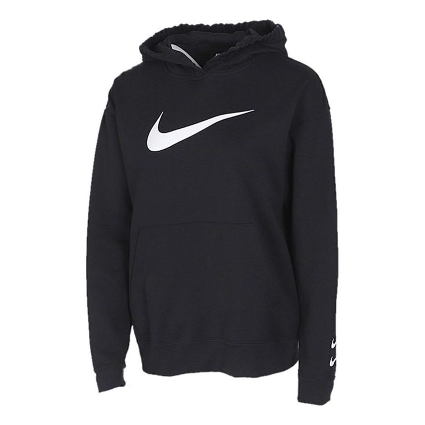 (WMNS) Nike Womens Swoosh French Terry Hoodie 'Black' CJ3762-010 - 1