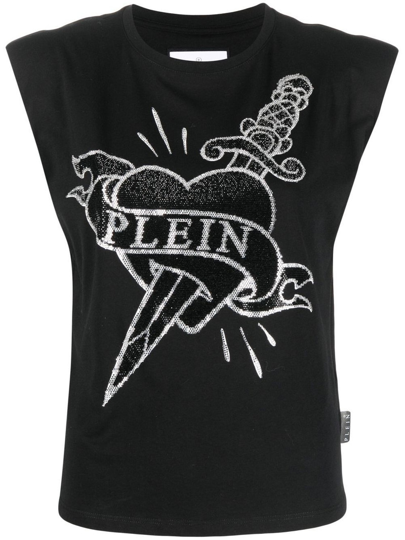 crystal-embellished logo tank top 1