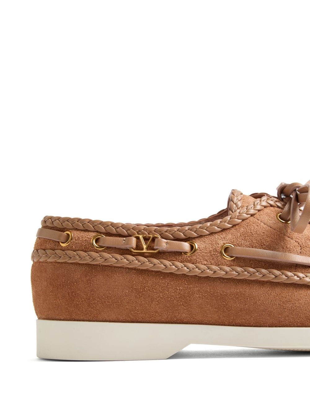 braided-edge boat shoes - 5