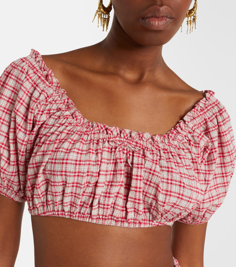 Murcia checked cotton crop top 3