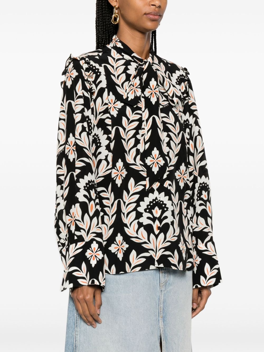 Ascot floral-print silk shirt - 3