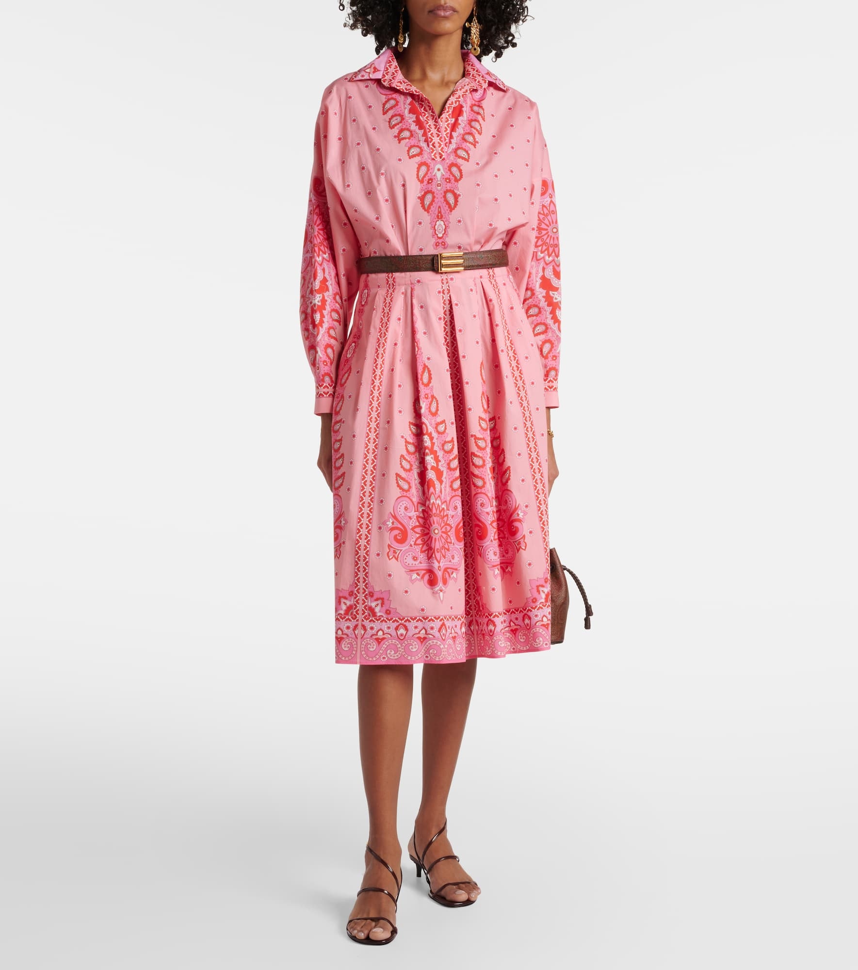 Printed cotton-blend midi dress - 2