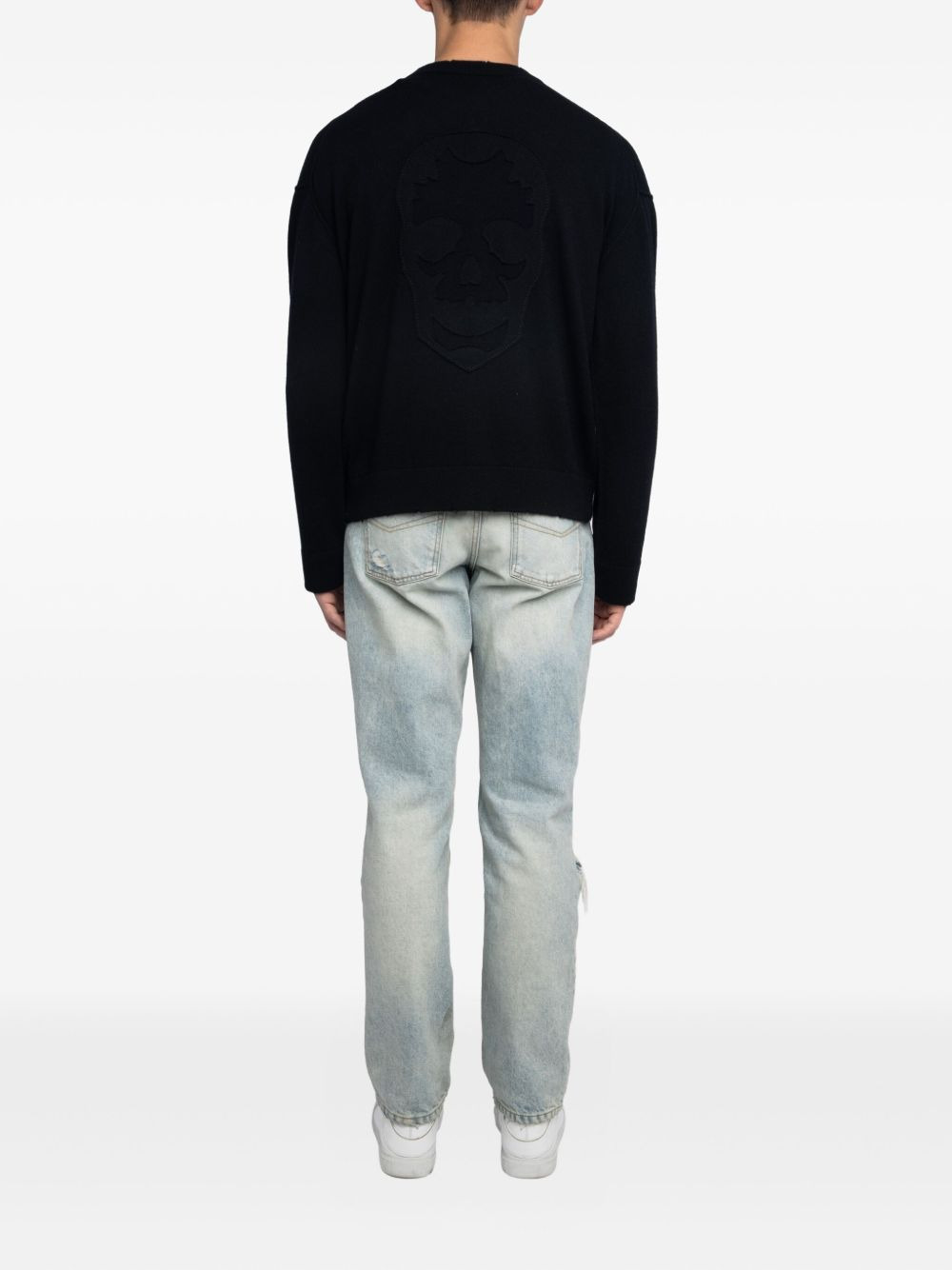 skull-embroidered sweater - 3