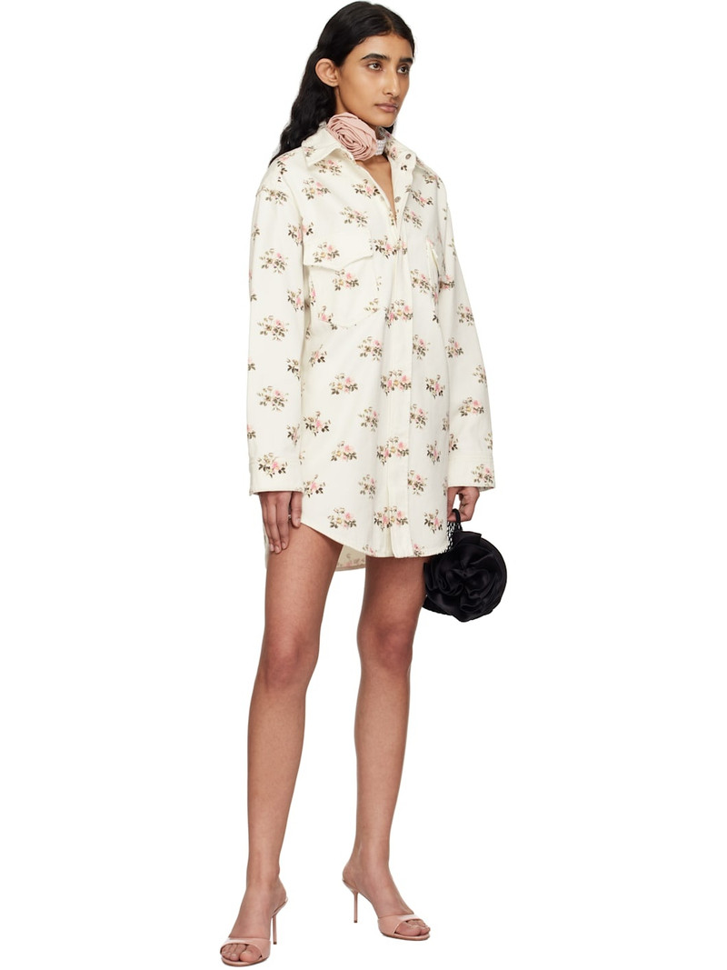 Blumarine White Printed Denim Overshirt outlook