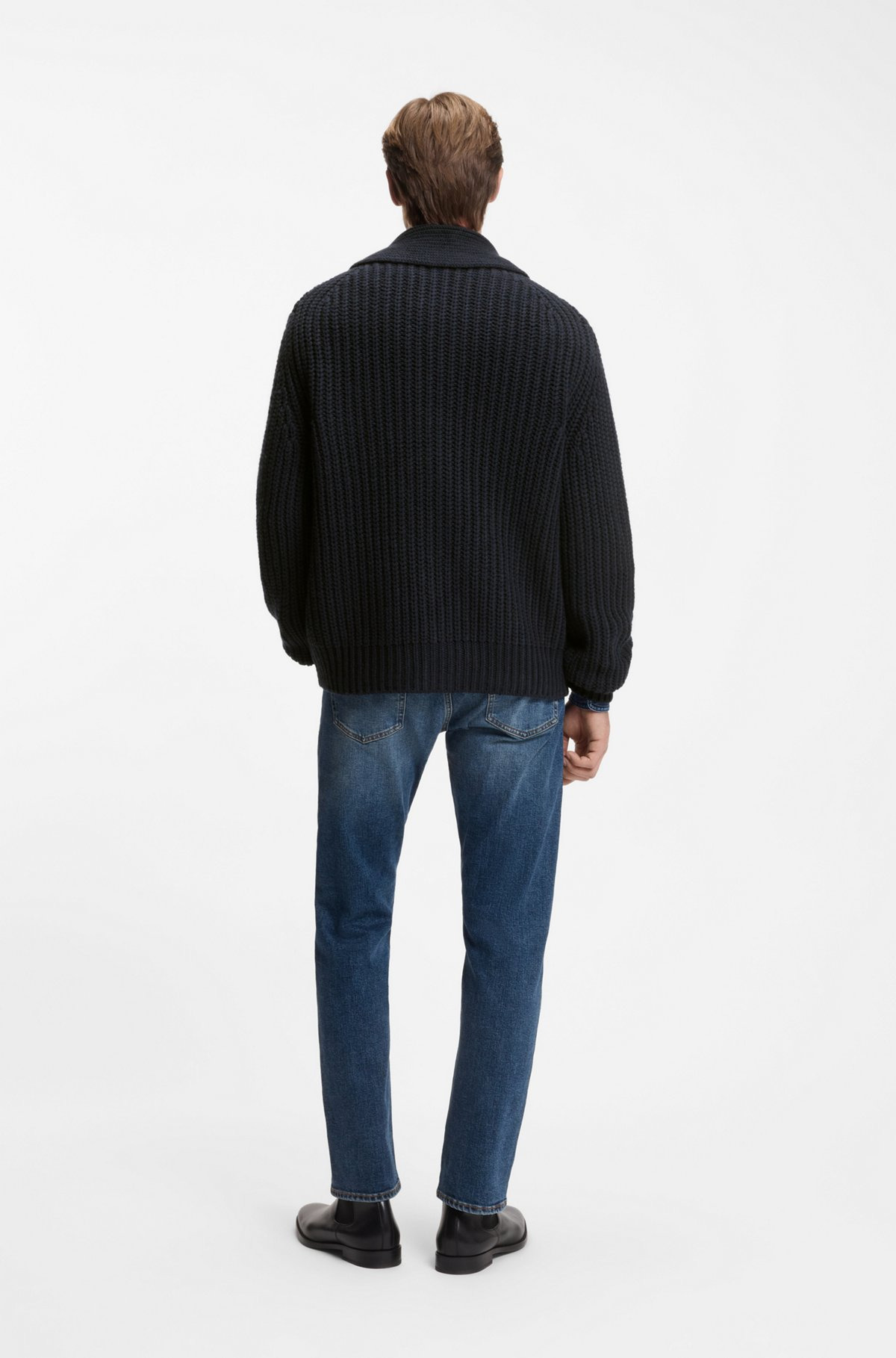 BECKHAM X BOSS RELAXED-FIT CARDIGAN IN WOOL AND CASHMERE - 5