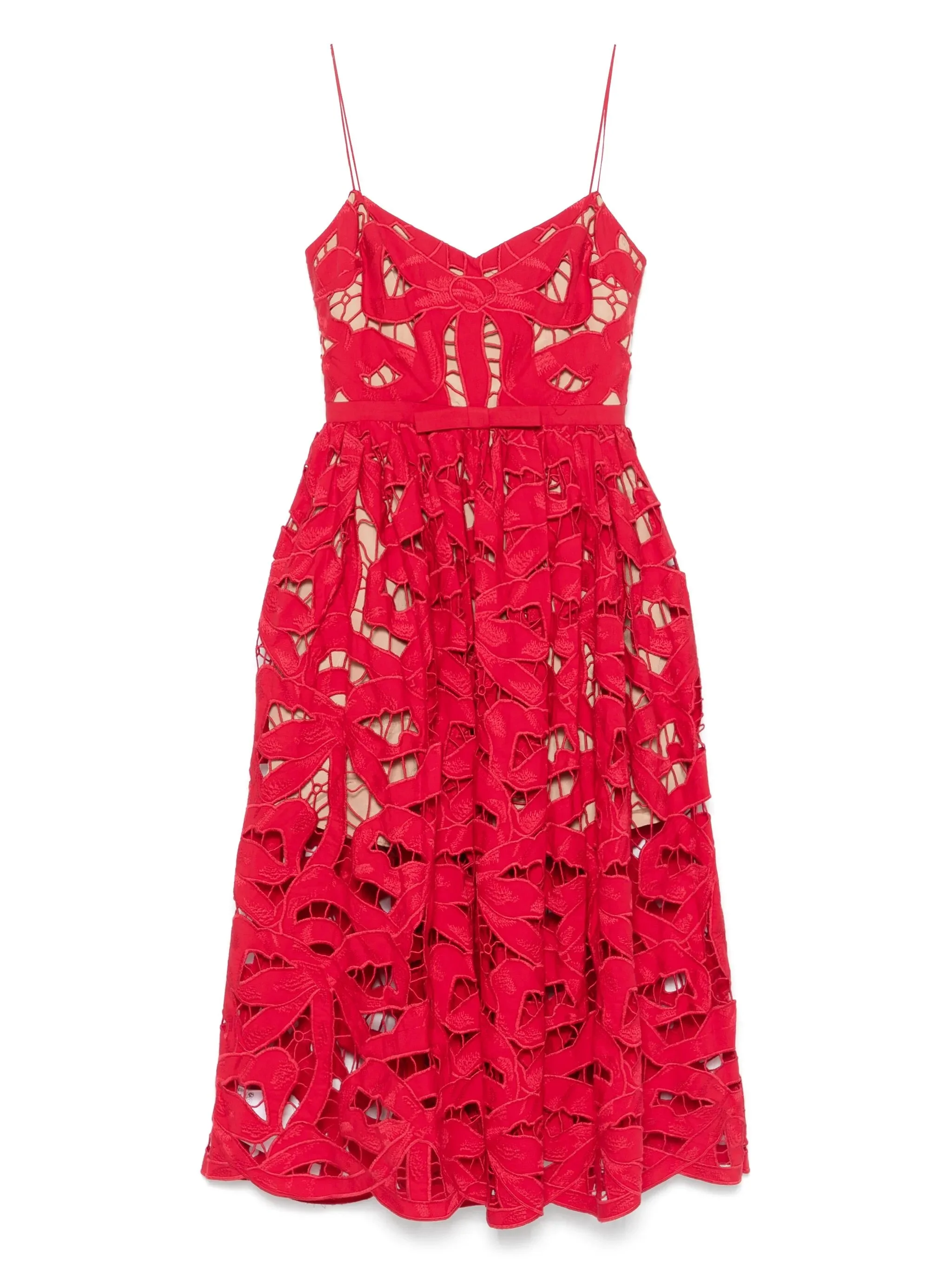 embroidered midi dress - 1