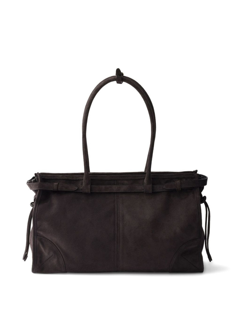 Prada large Bonnie suede tote bag outlook