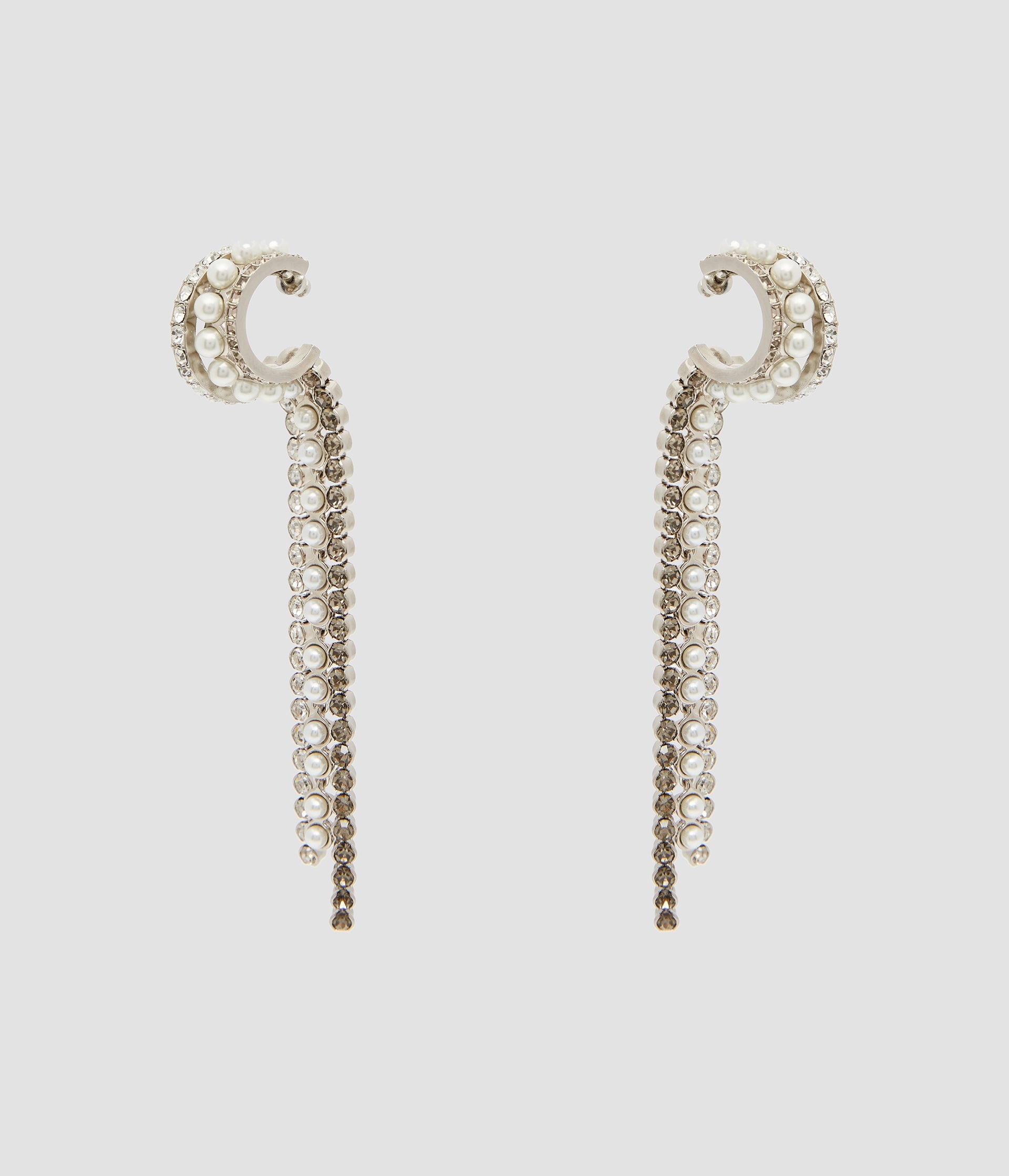 LONG CRYSTAL HOOP EARRINGS - 1